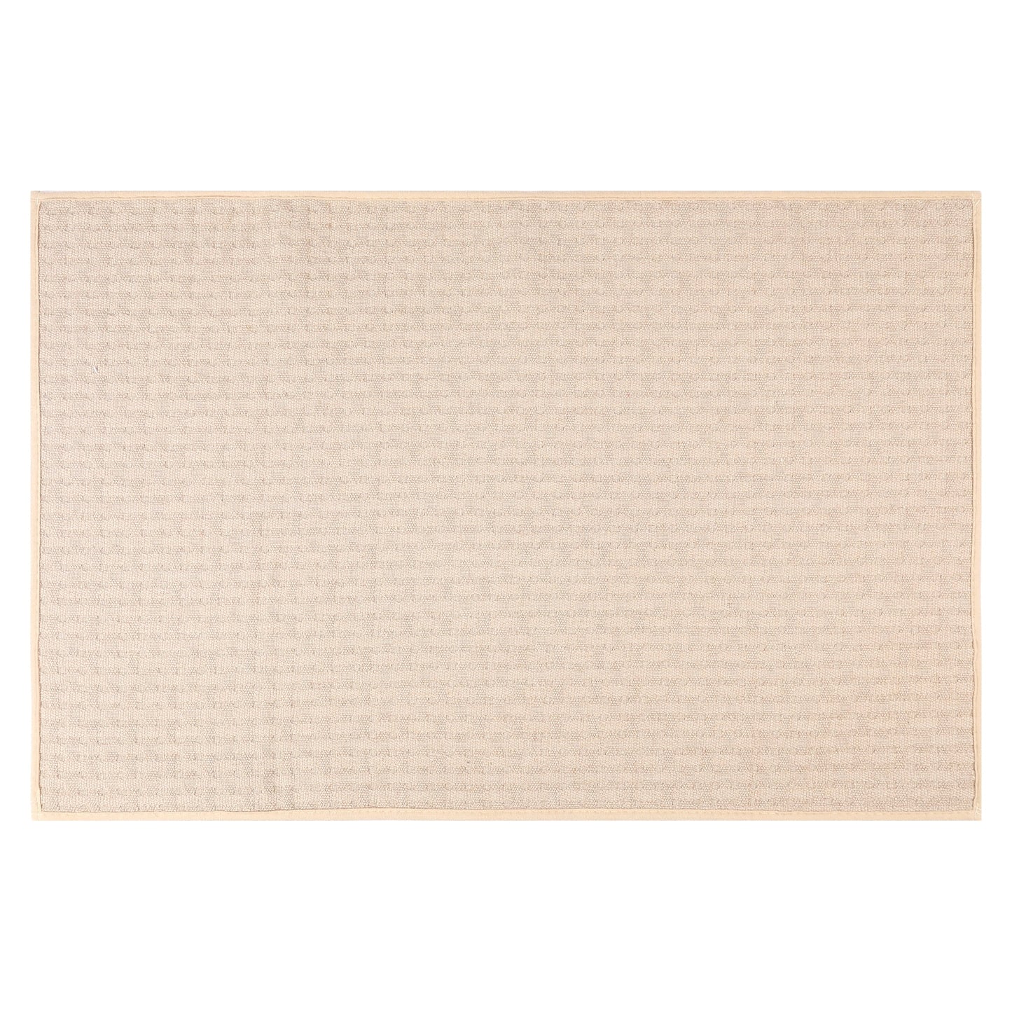 Unique Bargains Weaving Pattern Soft Absorbent Bath Mat Beige 24" x 36"