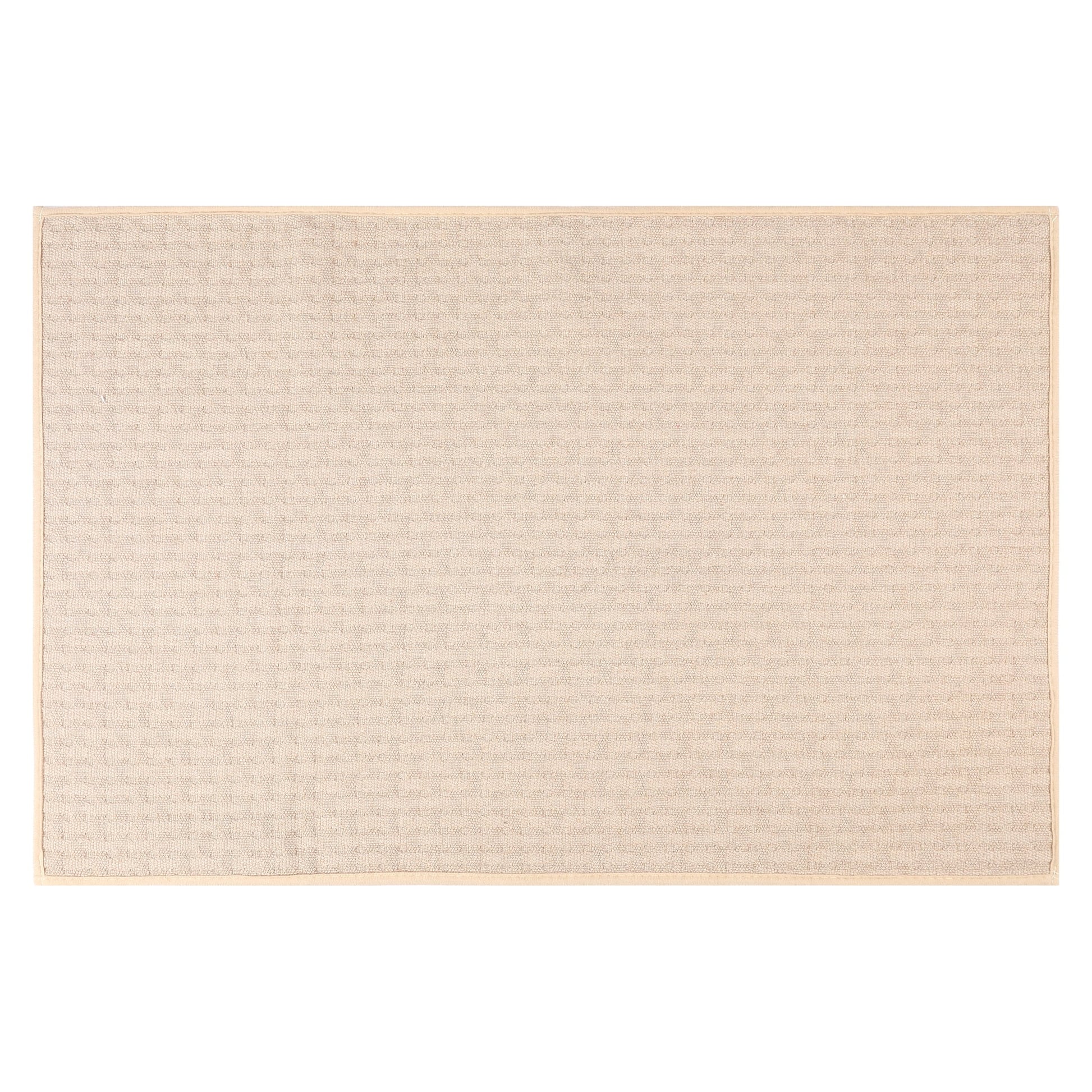 Unique Bargains Weaving Pattern Soft Absorbent Bath Mat Beige 24" x 36"