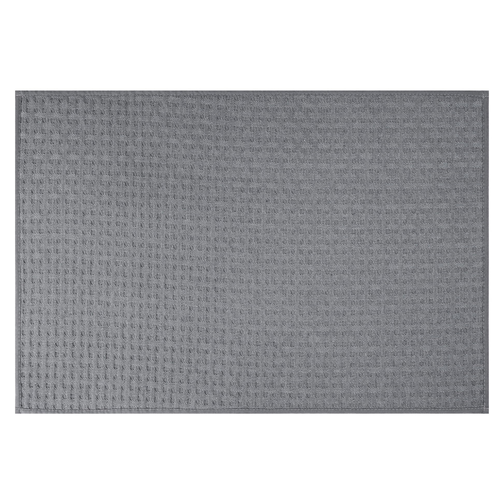 Unique Bargains Weaving Pattern Soft Absorbent Bath Mat Grey 24" x 36"