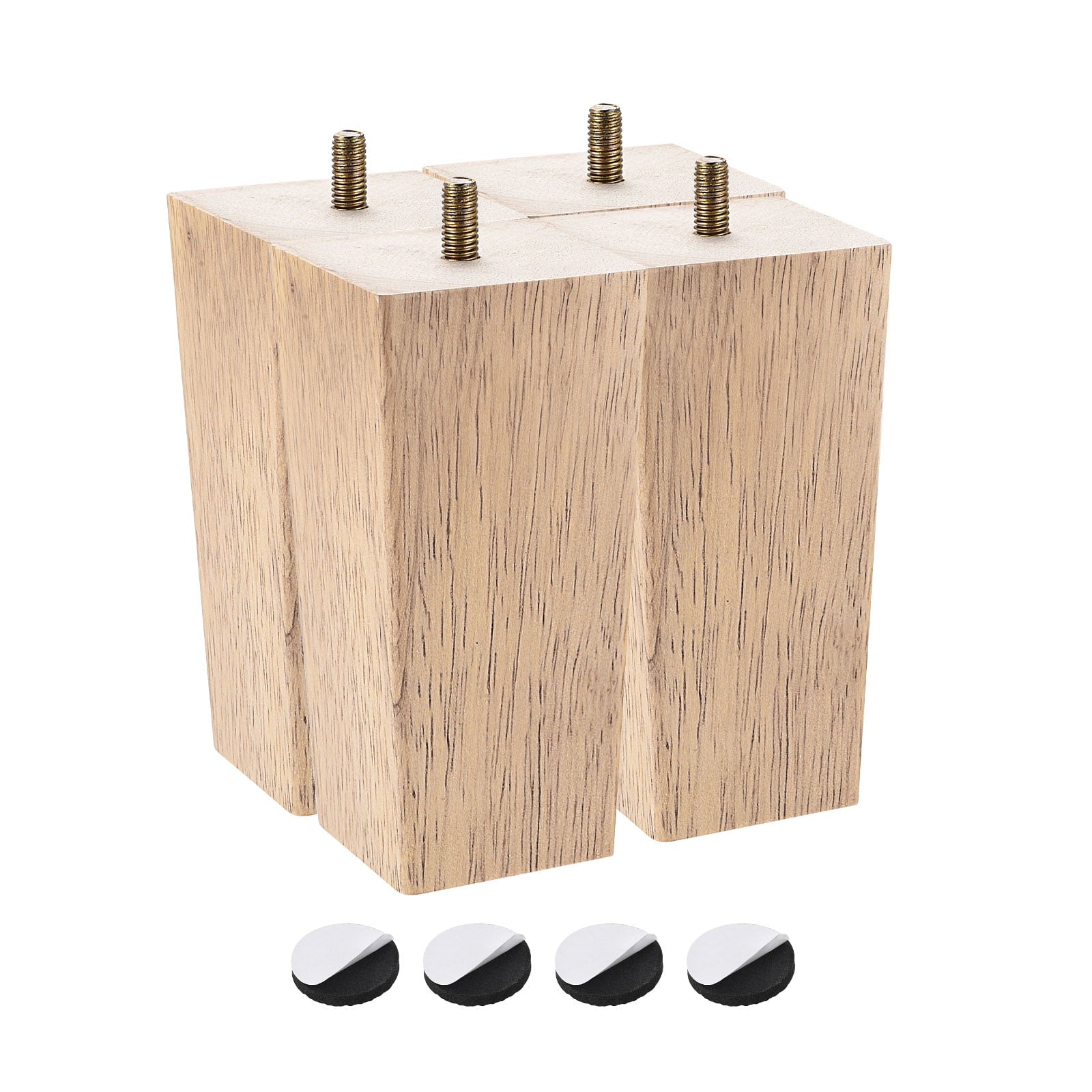 Unique Bargains Wooden Square Tapered Furniture Legs Wood 6 Inch (150mm)