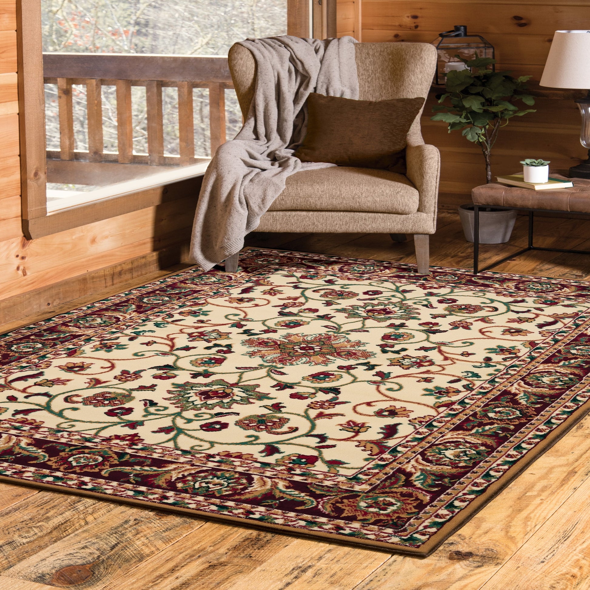 United Weavers Brunswick Elvira Oriental Border Runner Rug, Cream, 1'11" x 7'4"