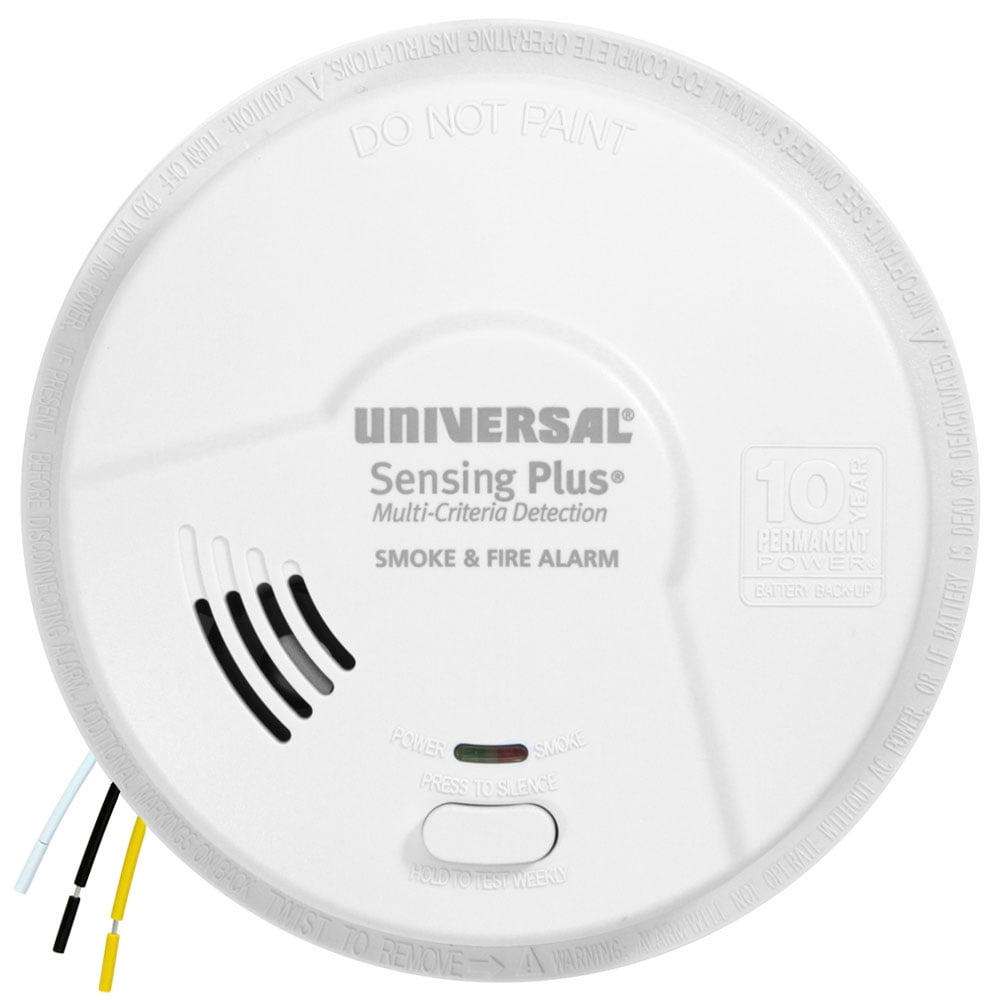 Universal Security Instruments, Sensing Plus, Hardwired Smoke & Fire Alarm, Multi-Criteria Detection, with 10 Year Battery Backup