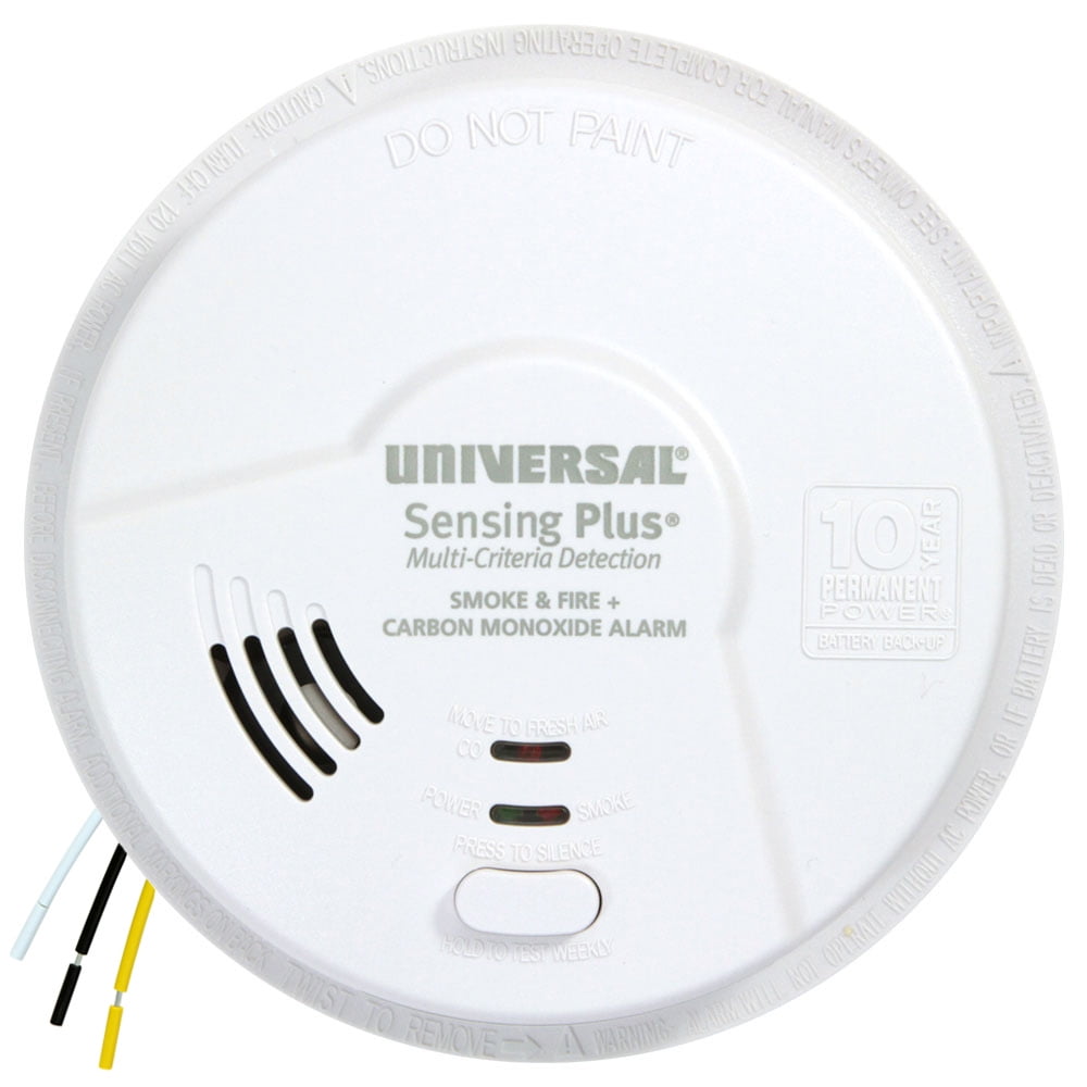 Universal Security Instruments, Sensing Plus, Hardwired, Combo Smoke, Fire & Carbon Monoxide Alarm, with 10-Year Battery Backup