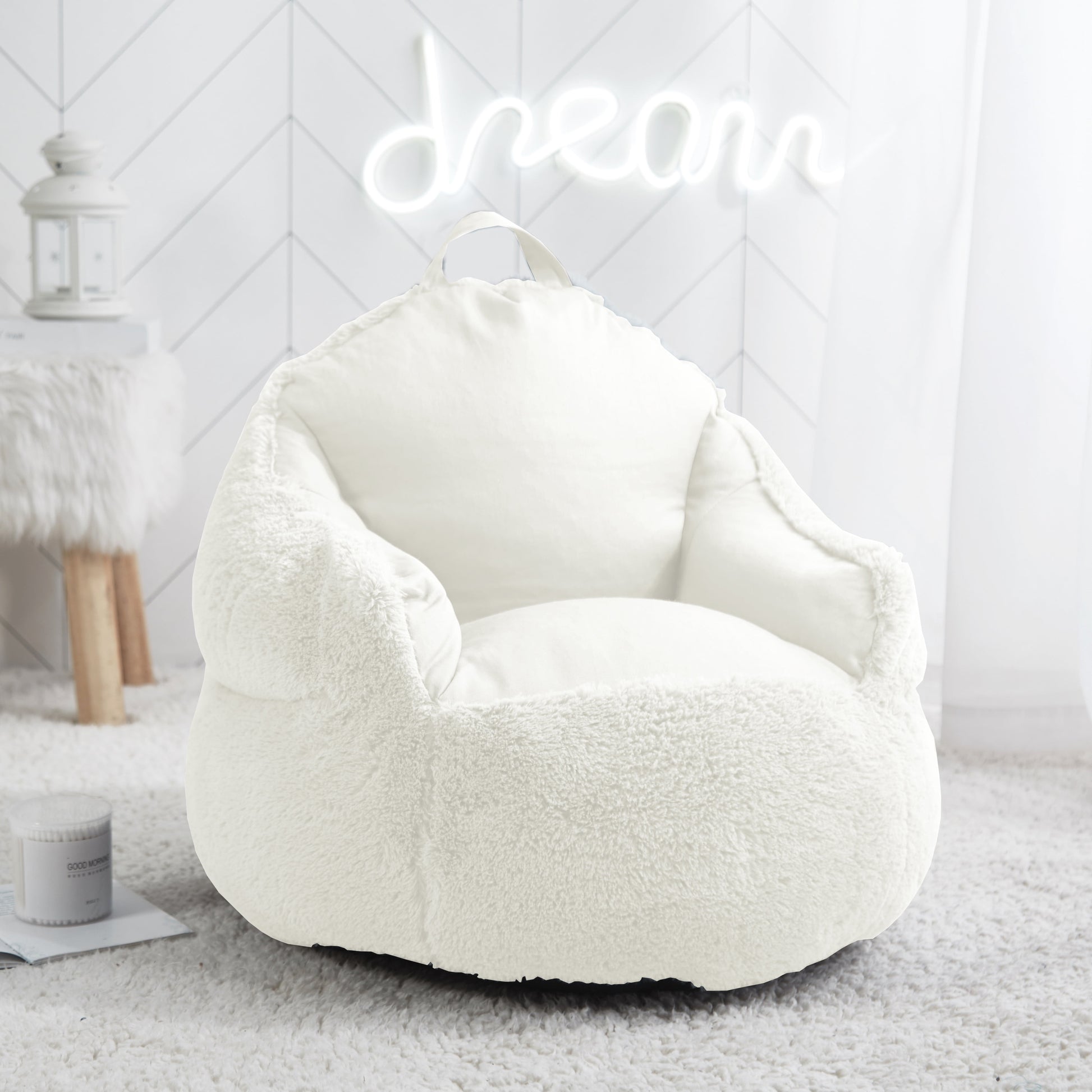 Urban Shop Bean Bag Chair, Ivory