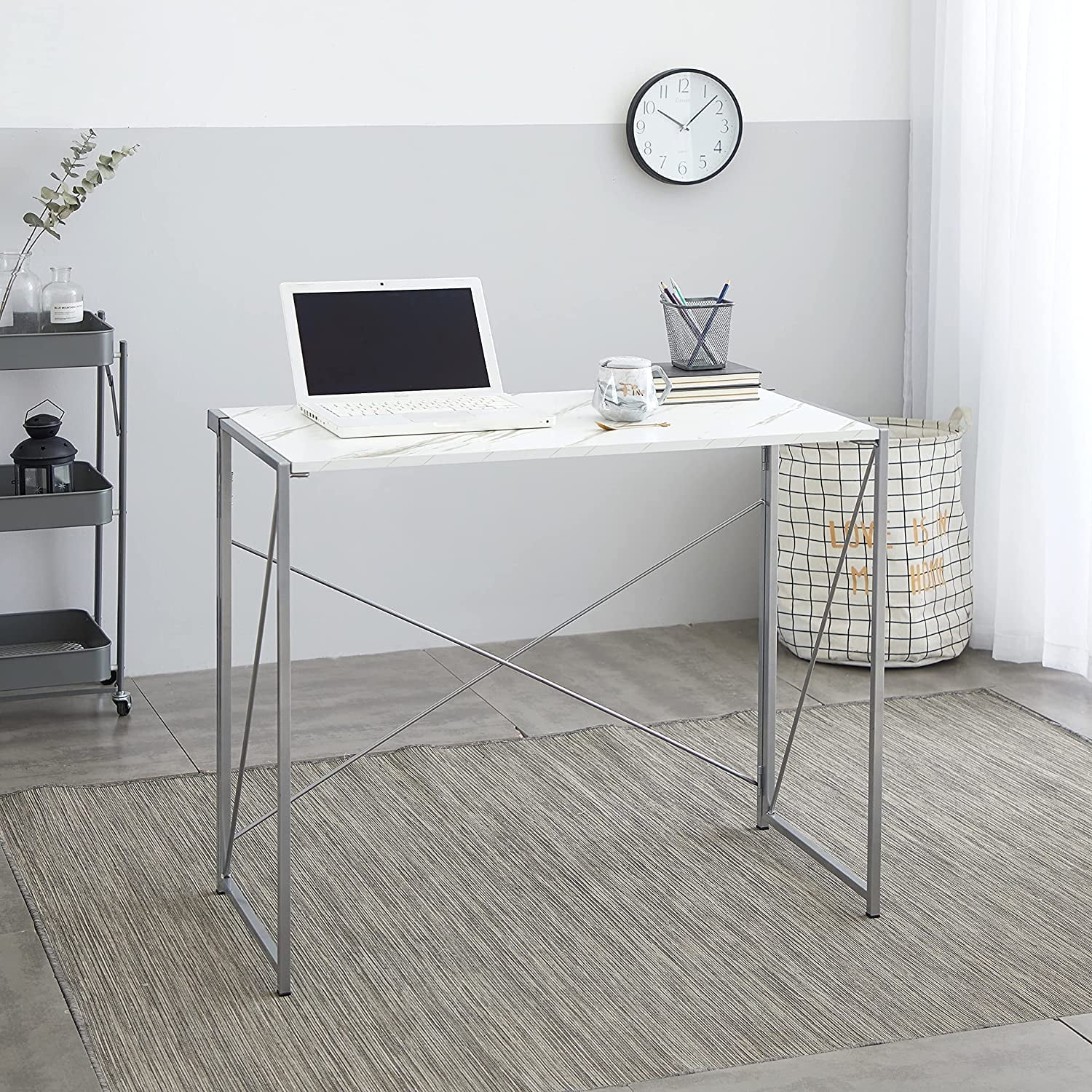 Urban Shop Collapsible Desk, Dark Grey
