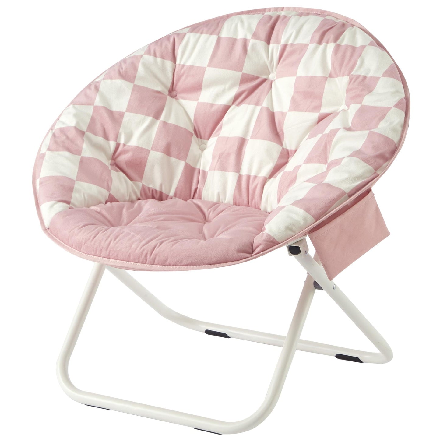 Printed Urban Shop Round Saucer Chair, Pink Check