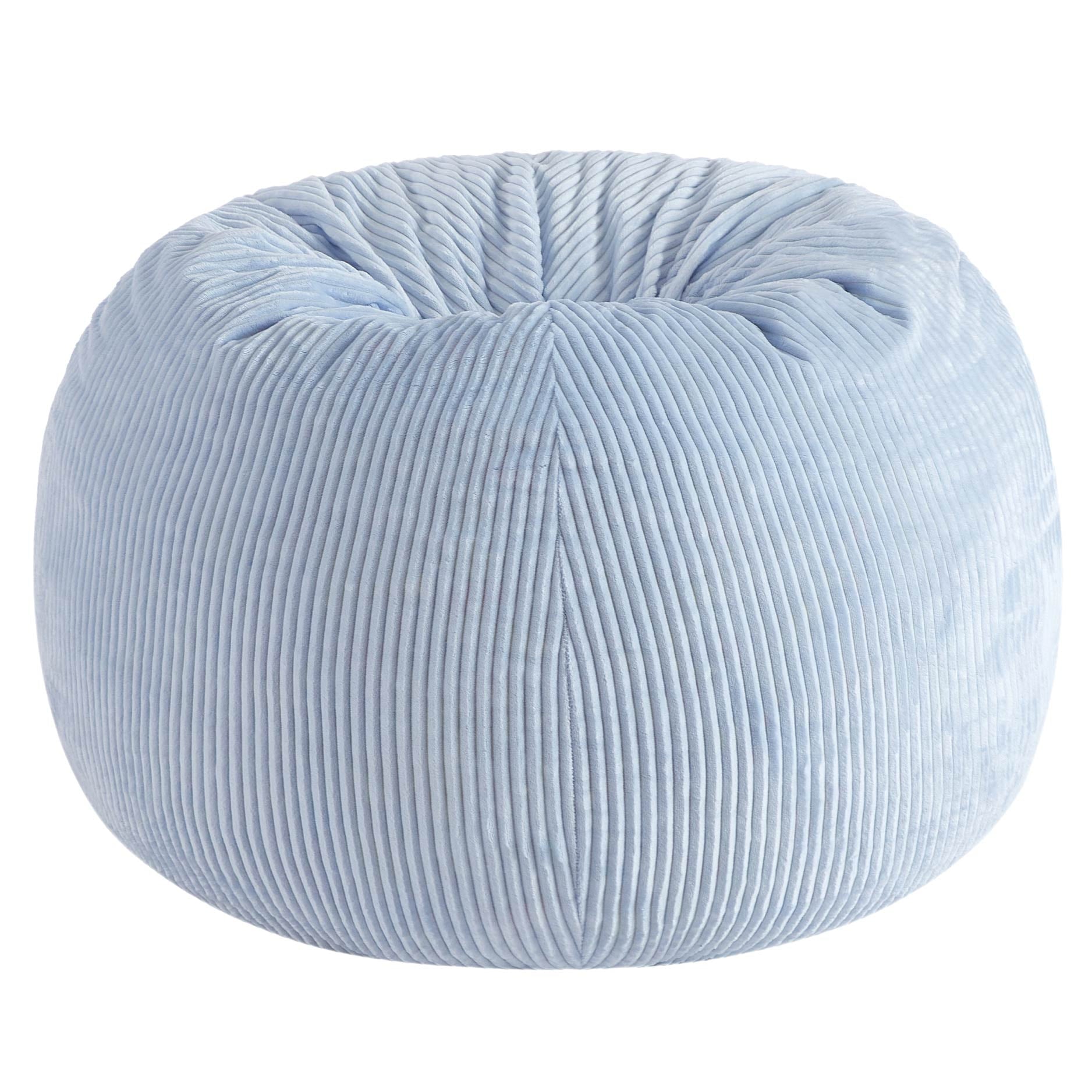 Urban Shop , Ribbed Compressed Foam Kids and Teen Chair, Pale Ice