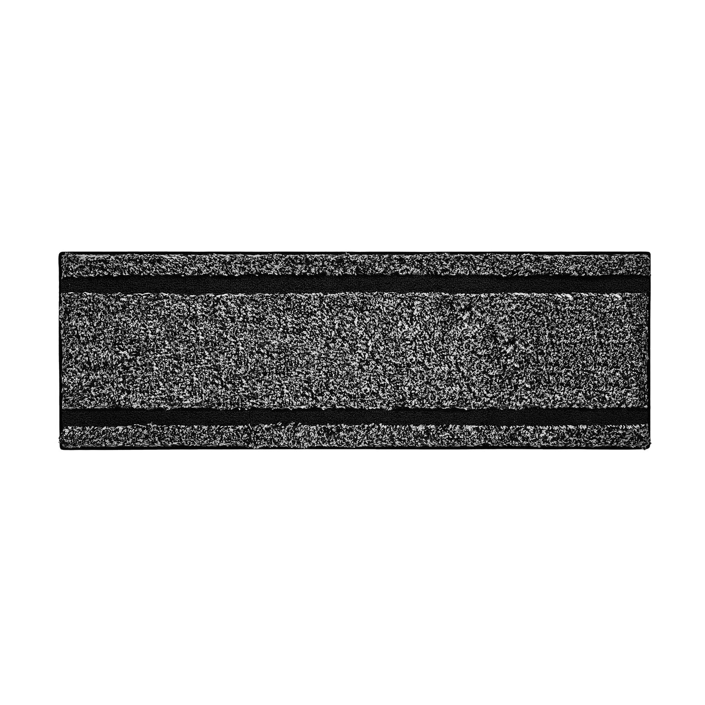 VCNY Home Heathered Hotel Black/White Microfiber Bath Rug Runner, 20" x 60"