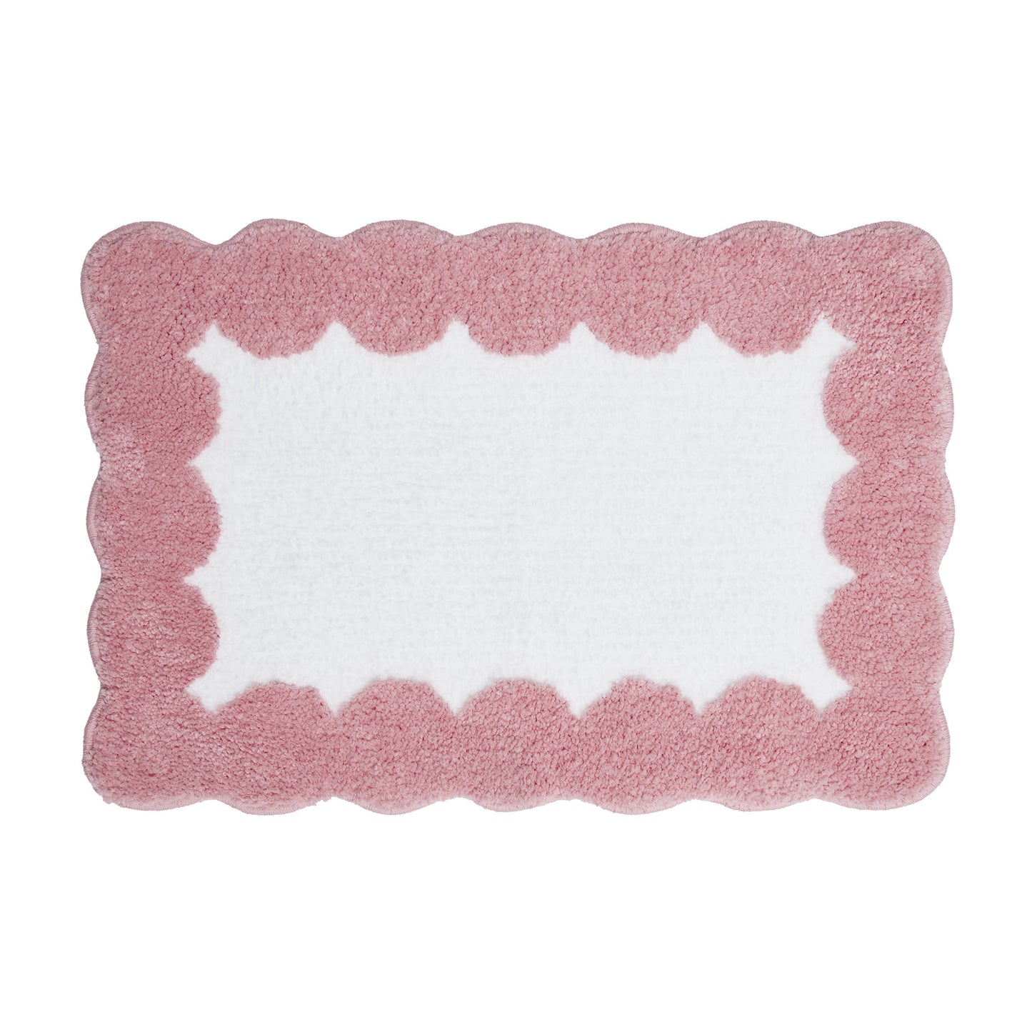 VCNY Home Pink/White Dotted Edge Tufted Bath Rug, 18" x 27"
