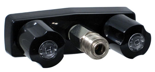 Valterra V46-PF213792 4 in. Faucet with Hot or Cold Outlet & Quick Connect Valve - Black