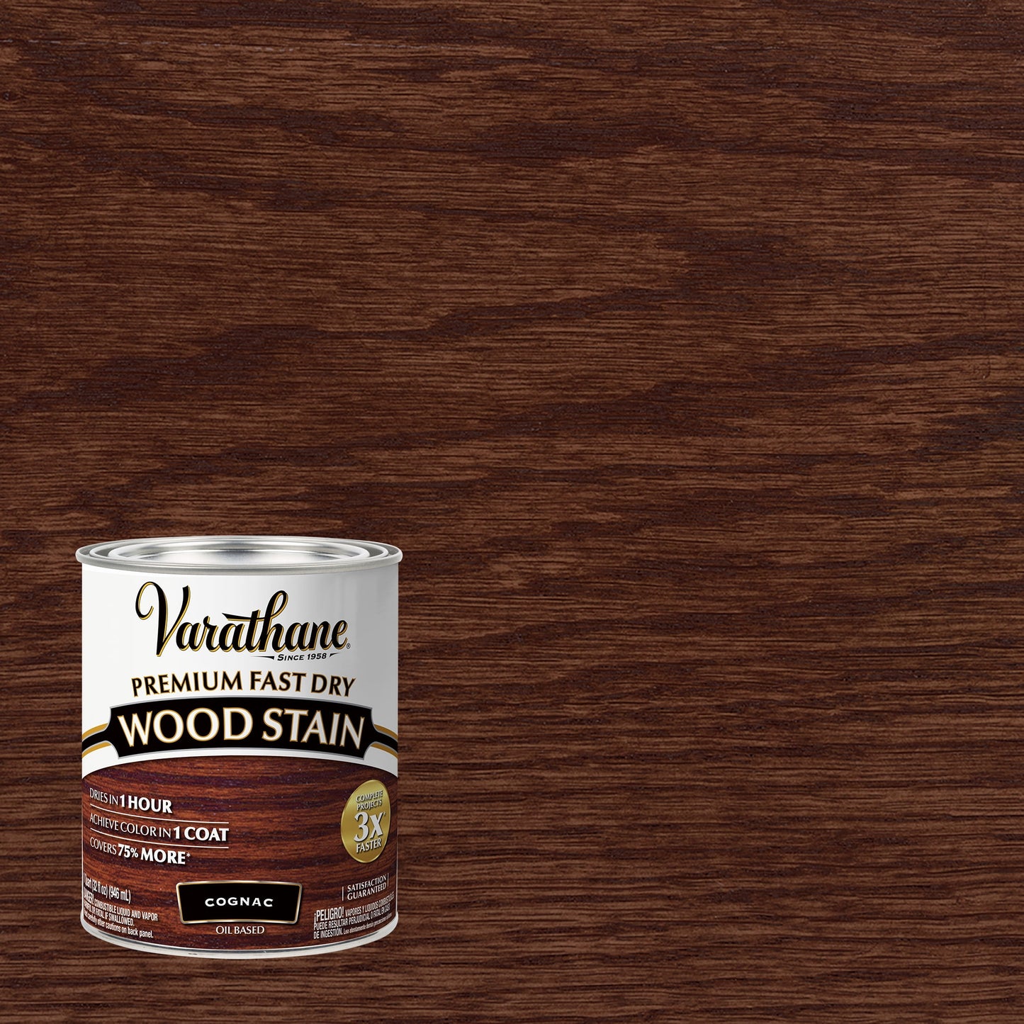2 Pack, Cognac, Varathane Premium Fast Dry Wood Stain-384350, Quart