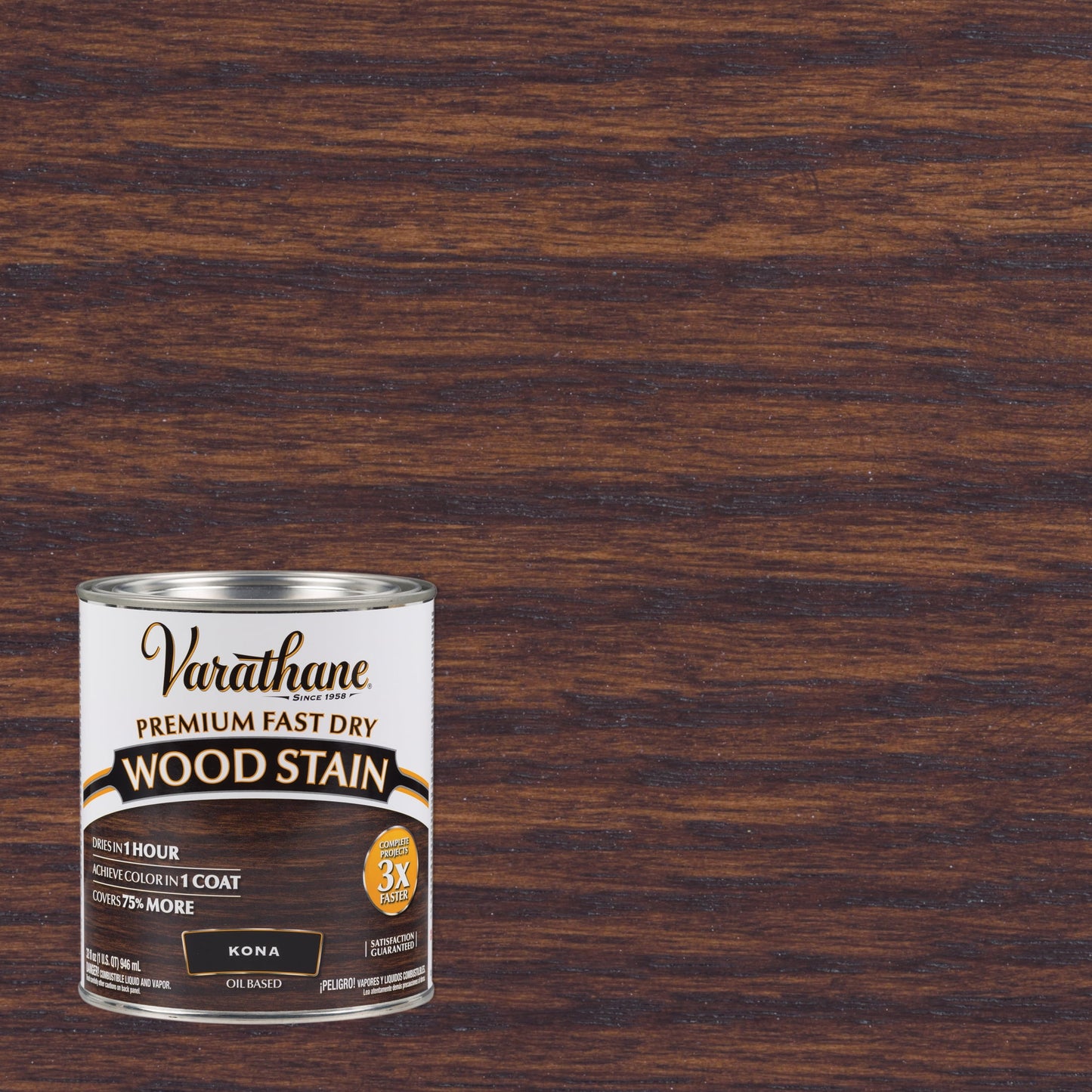 2 Pack, Kona, Varathane Premium Fast Dry Wood Stain-262010, Quart