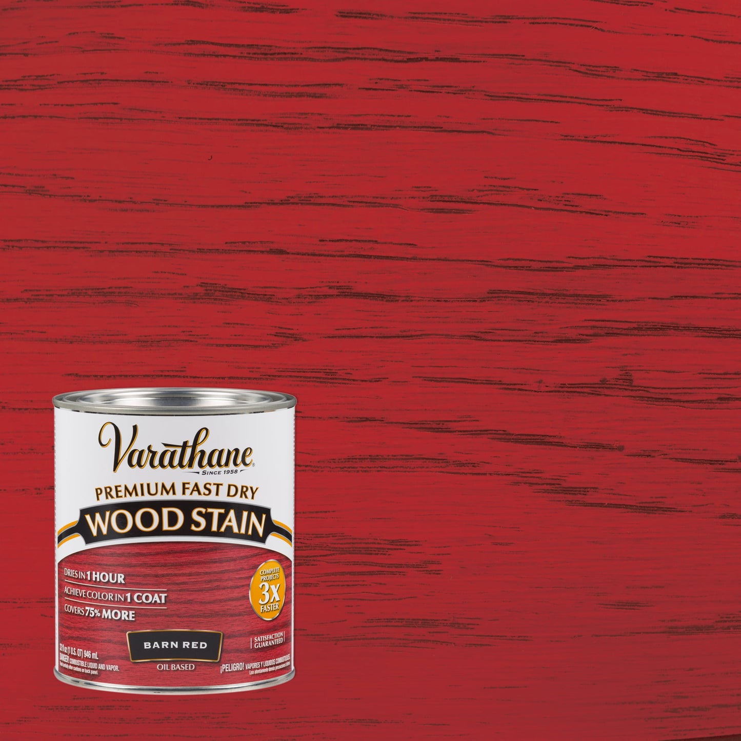 2 Pack, Barn Red, Varathane Premium Fast Dry Wood Stain-307414, Quart