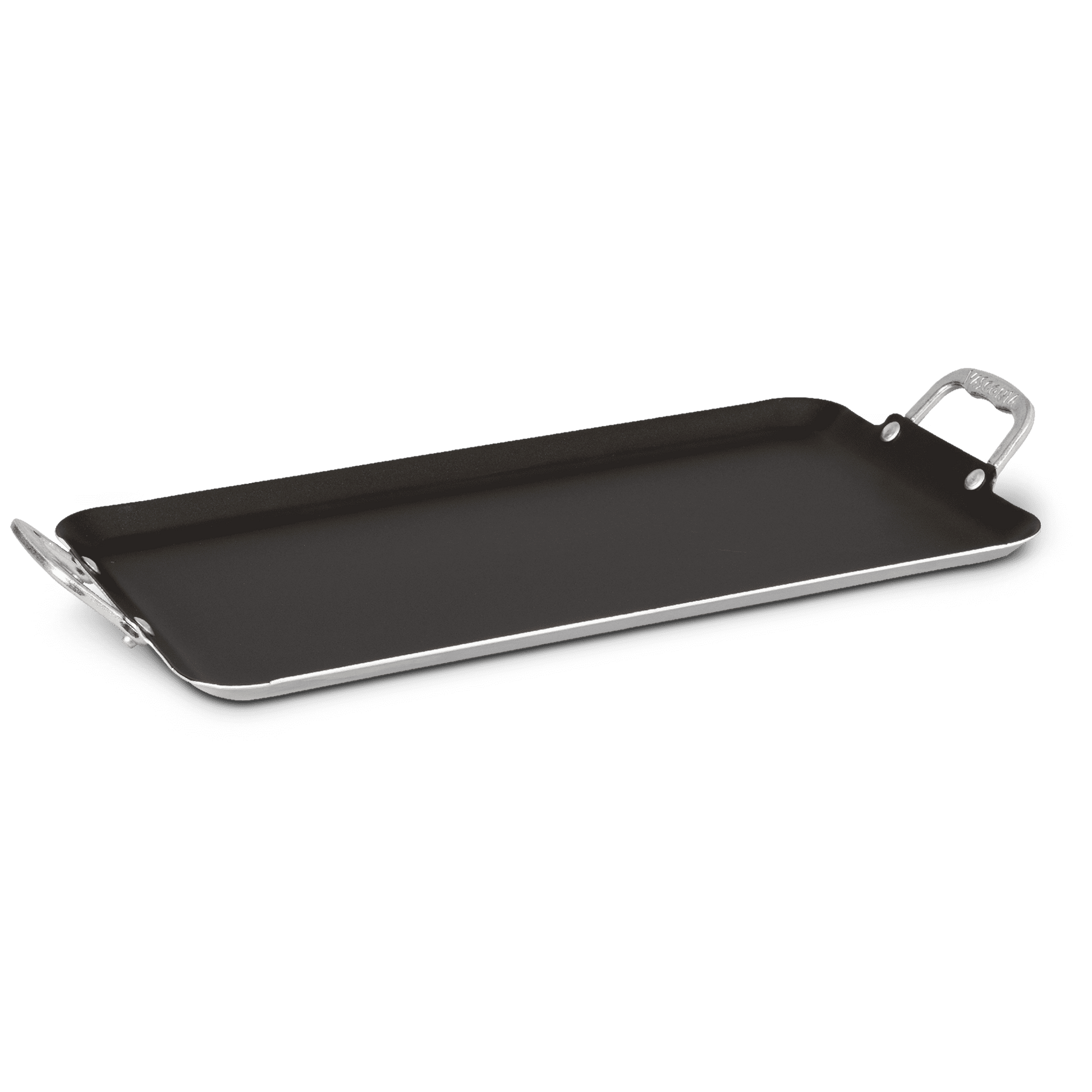 Vasconia 20x11" Nonstick Double Burner Griddle, 100% Aluminum, Oven Safe 450Â°F, Dishwasher Safe