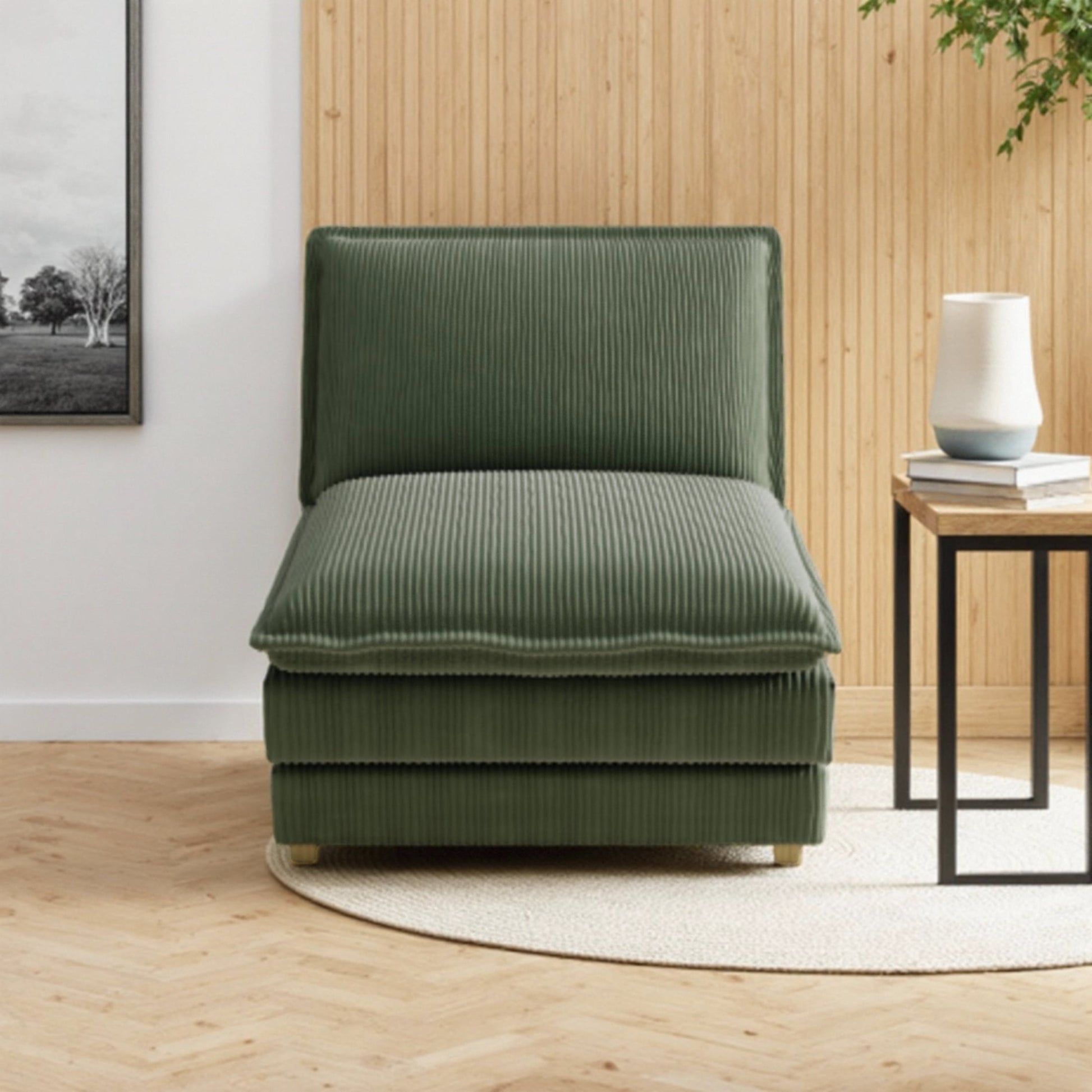 Vinform Upholstered Ottoman for Sofa, Chair, Black