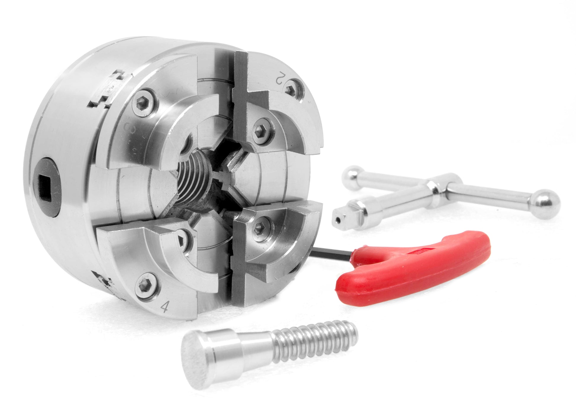 WEN 3.75-Inch 4-Jaw Self-Centering Chuck Set with 1-Inch x 8TPI Thread, LA4374