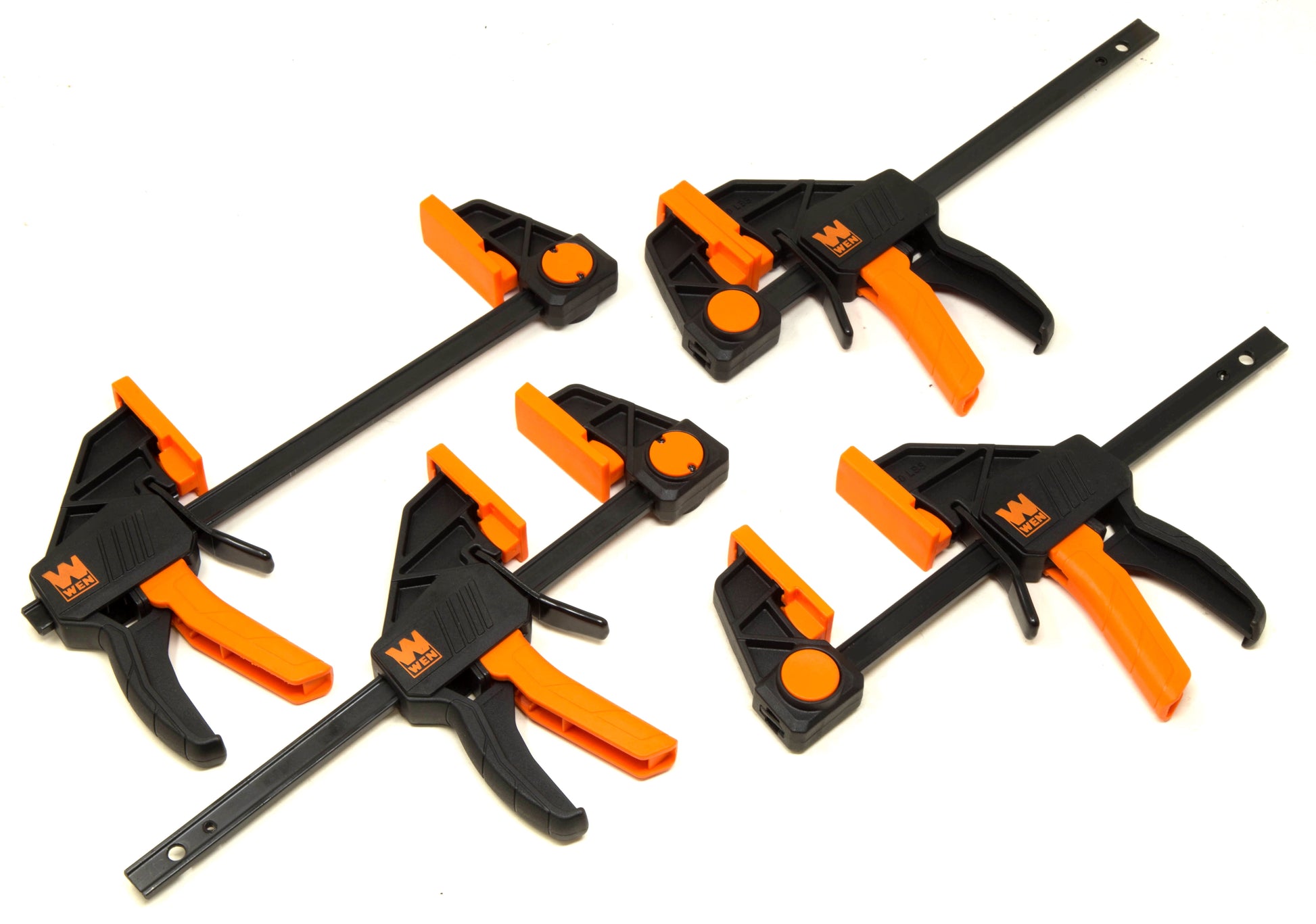 WEN 6-Inch Heavy Duty Steel Bar Clamps and Spreaders with 2.3-Inch Throat, Four Pack