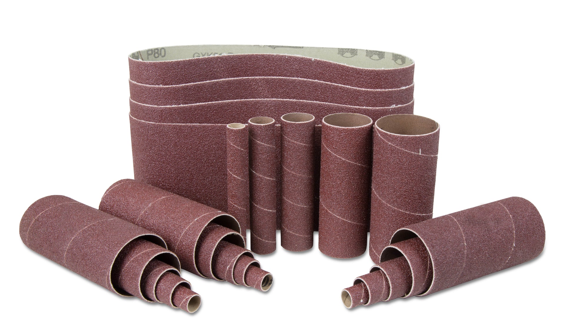 WEN 80-Grit Combination Belt and Sleeve Sandpaper Set, 24-Pack