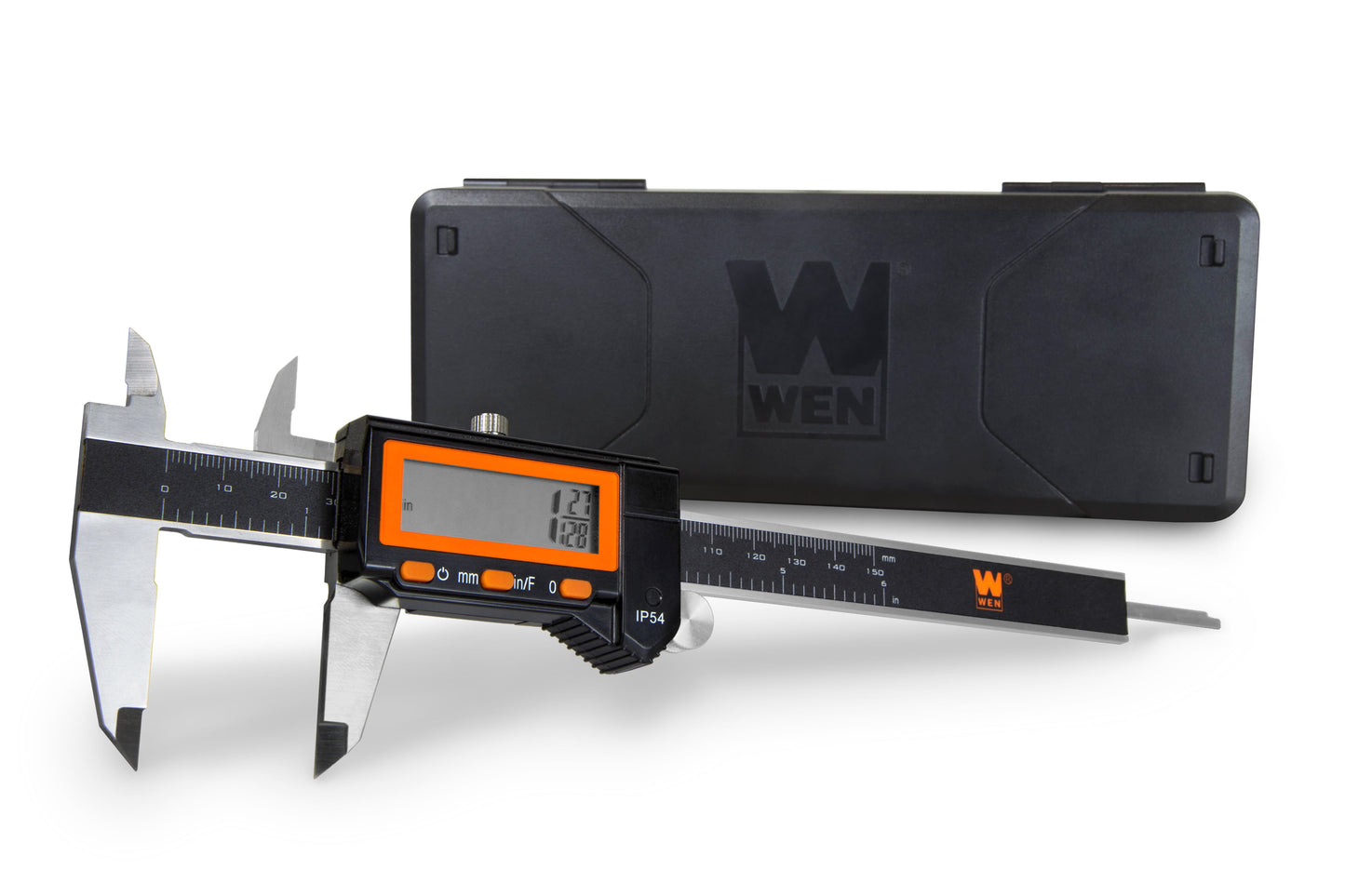 WEN Electronic 7.2-Inch Stainless Steel Water-Resistant Digital Caliper with LCD Readout and Storage Case, IP54 Rated