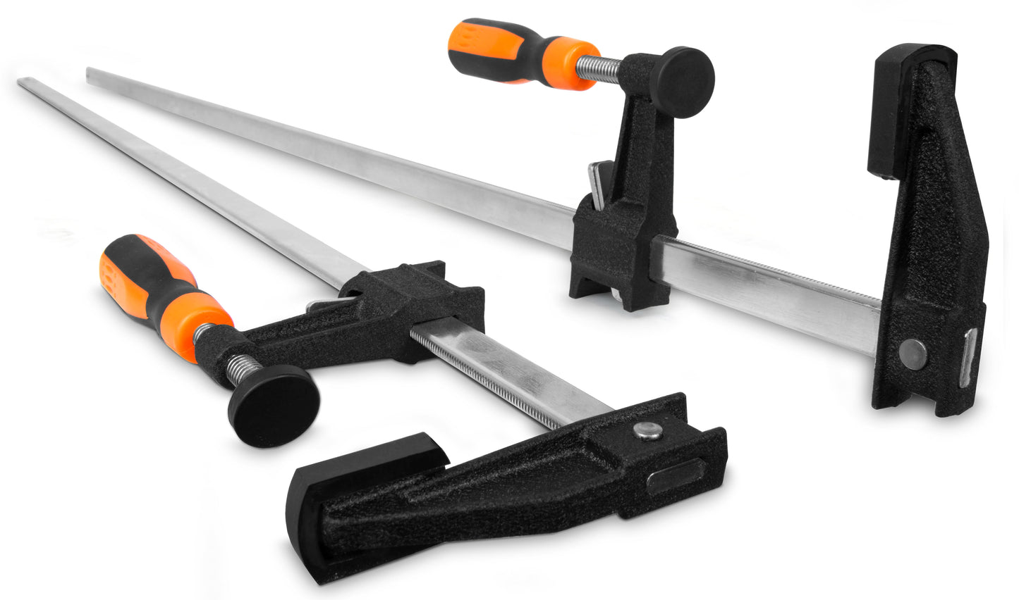 WEN Quick-Adjust 36-Inch Steel Bar Clamps with 2.5-Inch Throat and Micro-Adjustment Handle, Two Pack