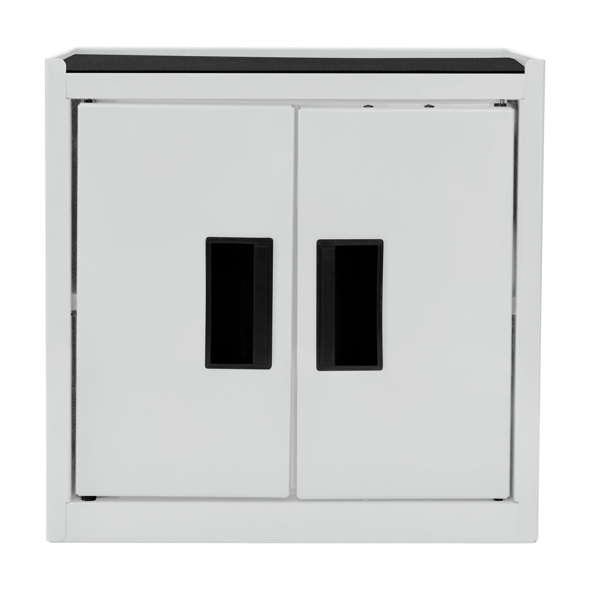 Hyper Tough Mini Tool Cabinet, 11.6-inch White Steel Storage with Double Doors & Top Mat