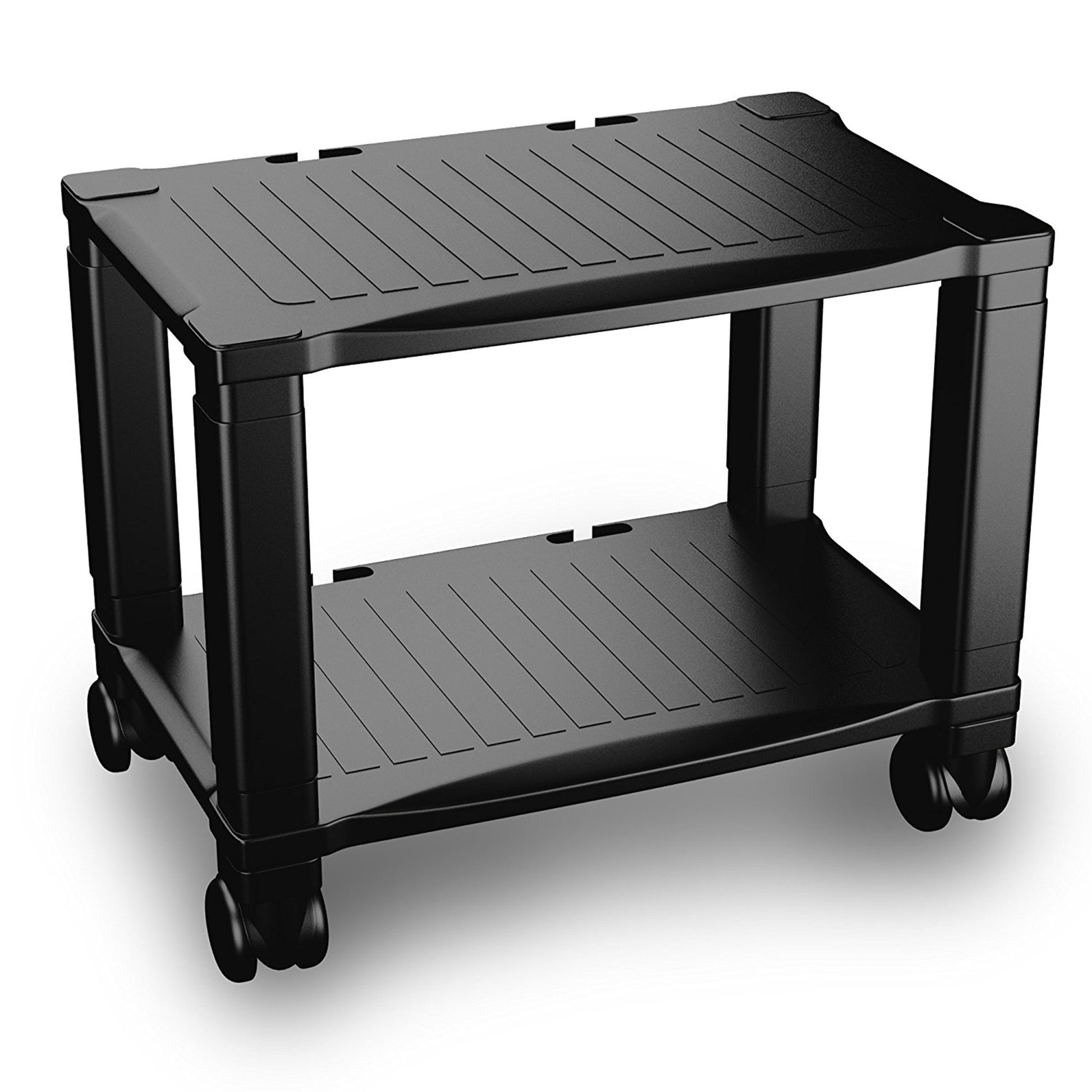 Home-Complete 2-Tier Office Desk Organizer Rolling Cart (Black)