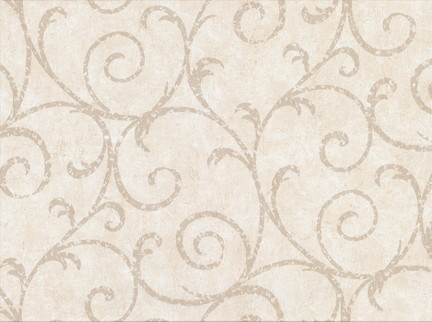 Warner Textures Sansa Cream Plaster Scroll Wallpaper, 27-in by 27-ft, 60.8 sq. ft