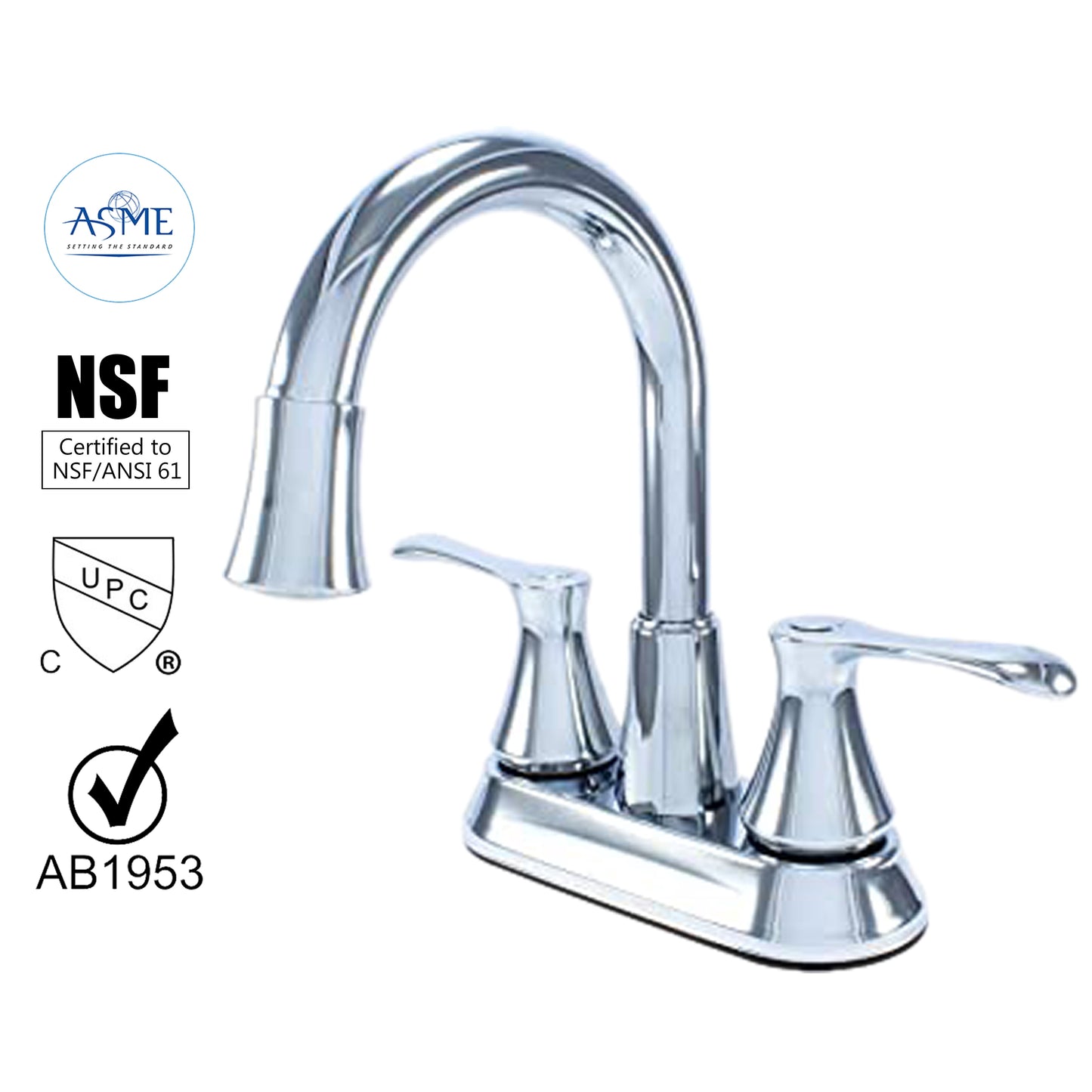 Wasserman 14167063 Lavatory Bathroom Faucet with LED Light and Pop-Up in Chrome