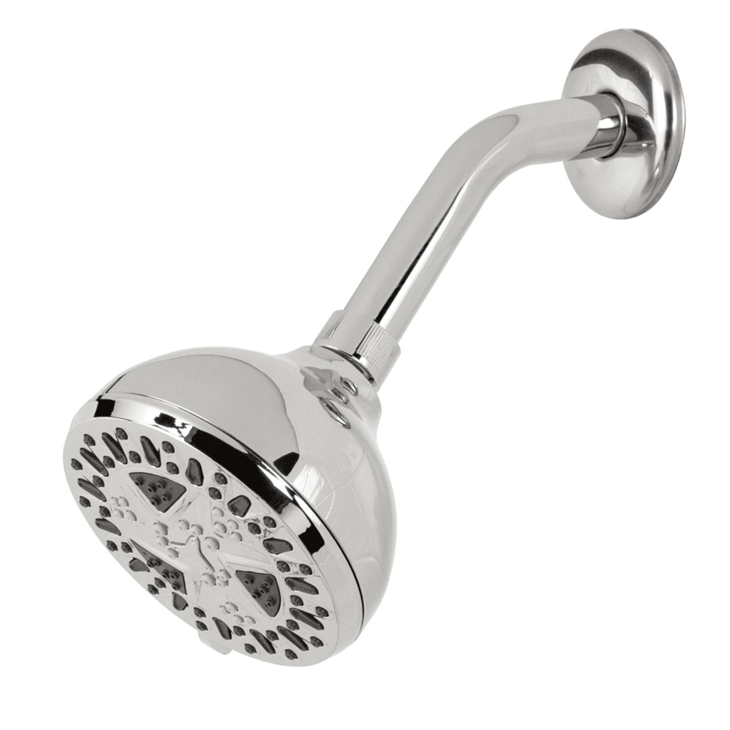 Waxman 4 1/2" Fixed Shower Head with 6 Spray Settings, Brushed Nickel