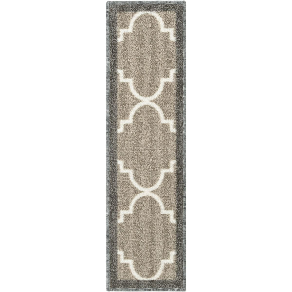 Well Woven Kings Court Brooklyn Trellis Grey Modern Lattice Rubber Back Non-Skid 9" x 31" Stair Tread(Set of 7)