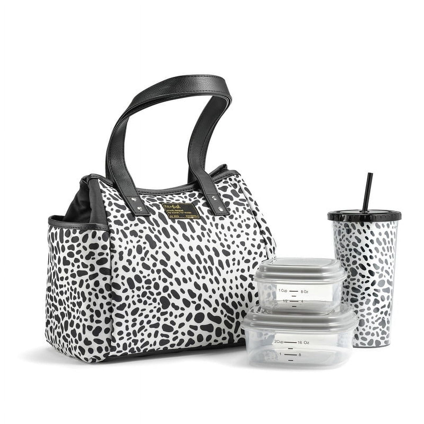 Westerly Lunch Bag Kit with 2 containers and Matching Tumbler - Luxe Cheetah