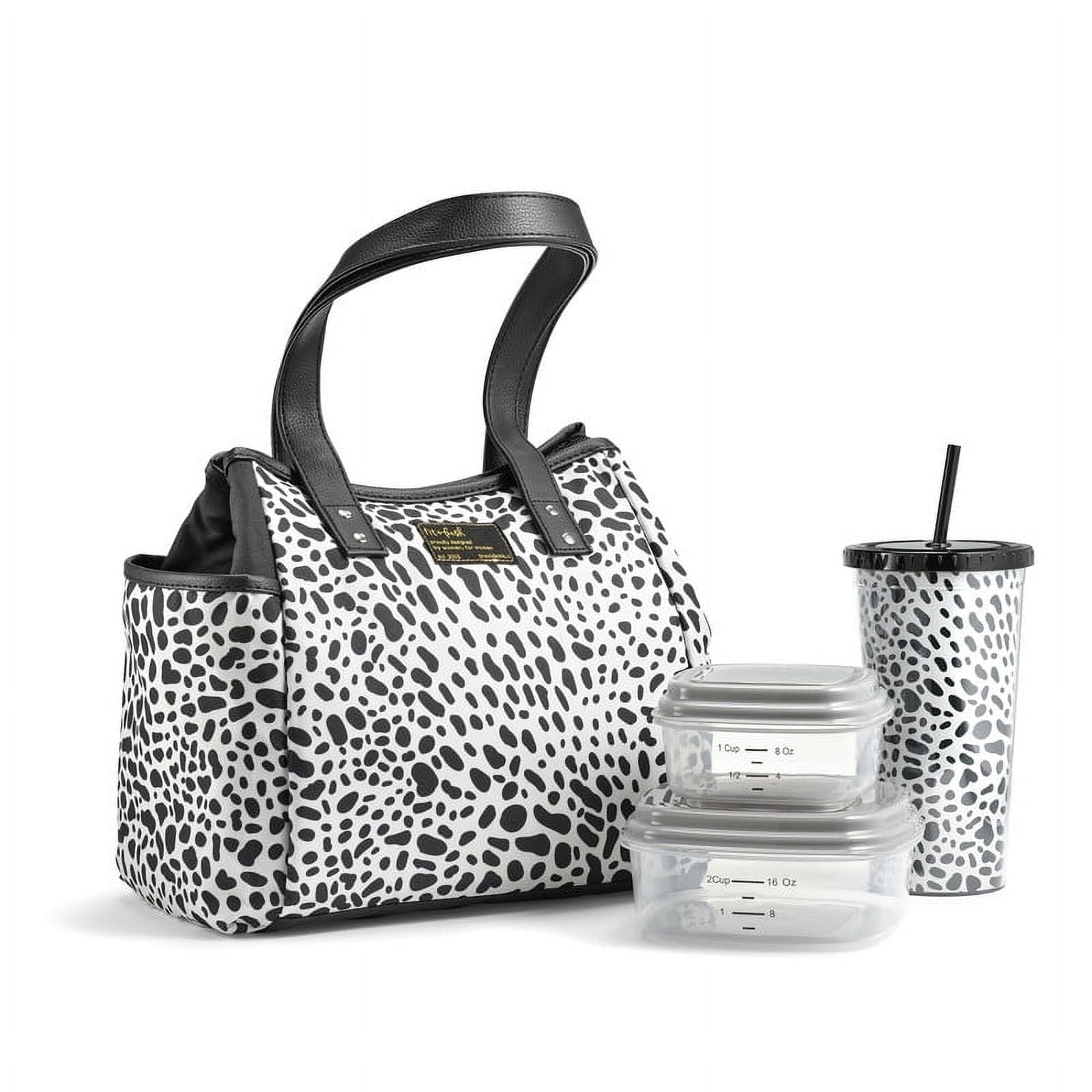 Westerly Lunch Bag Kit with 2 containers and Matching Tumbler - Luxe Cheetah
