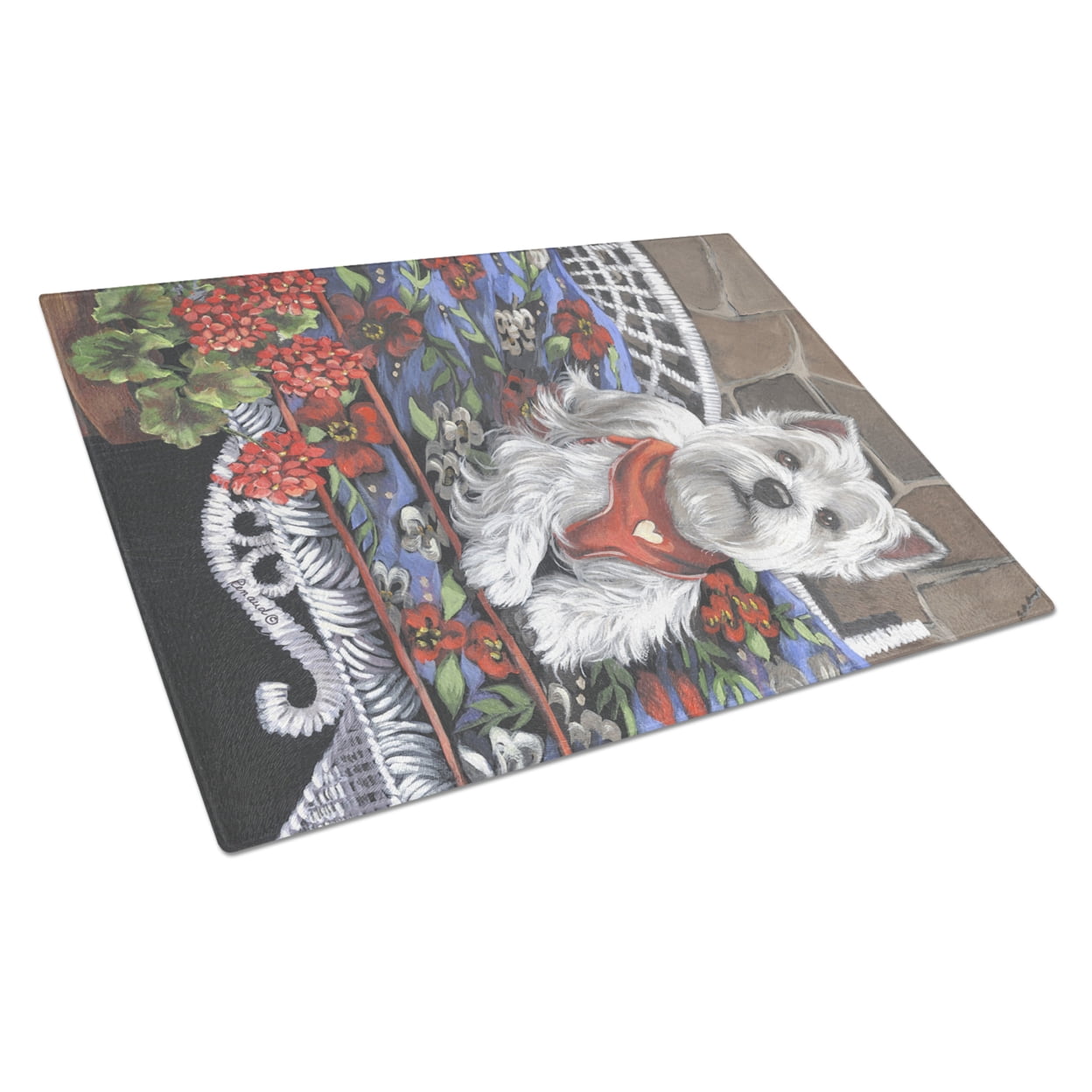 Westie Hannah Mae Glass Cutting Board Large PPP3206LCB