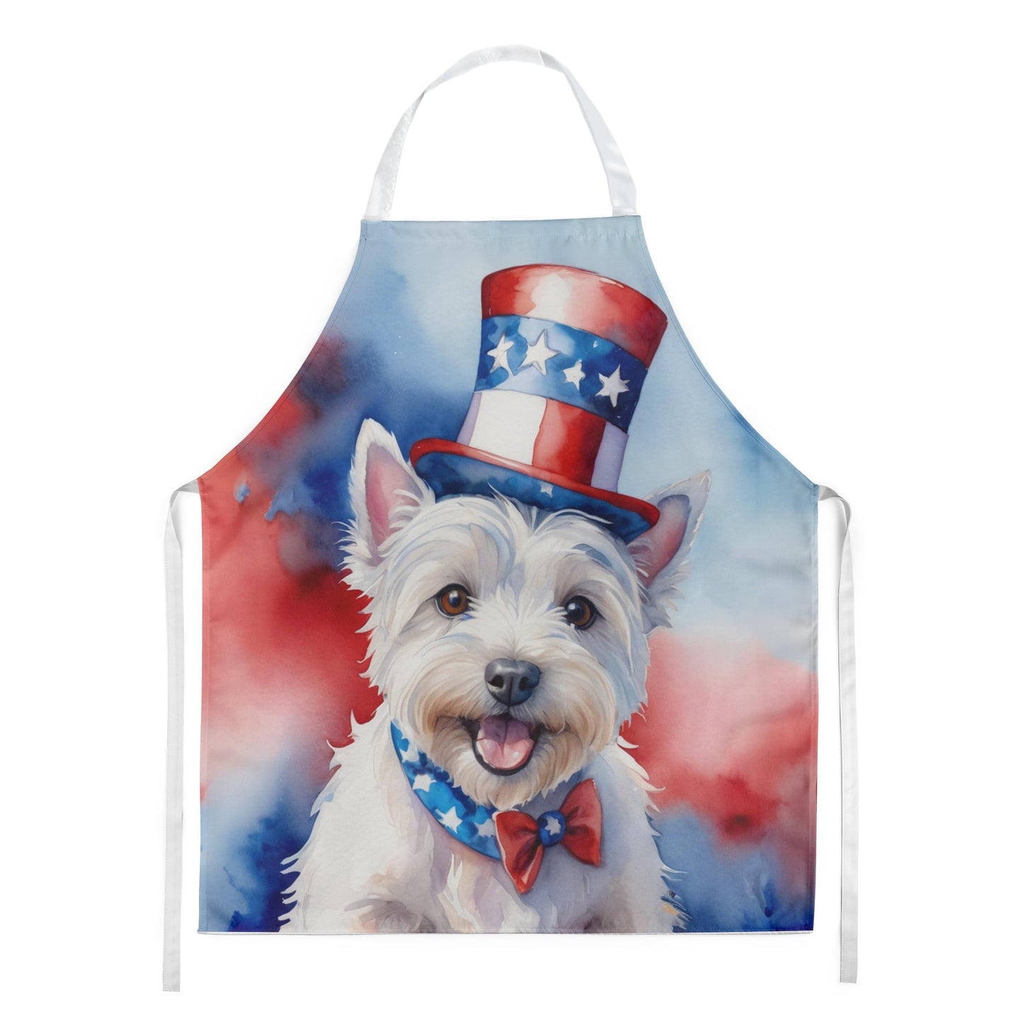 Westie Patriotic American Apron 27 in x 30 in