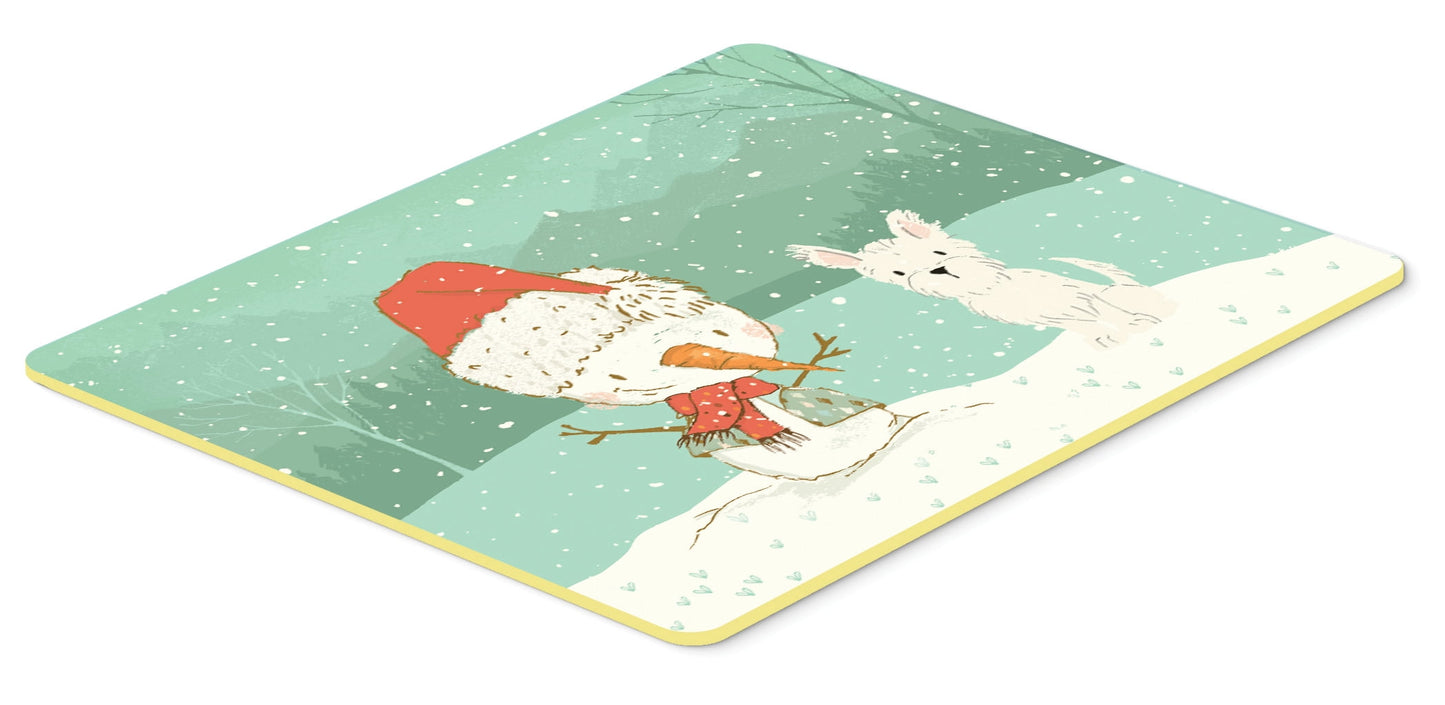 Westie Terrier Snowman Christmas Kitchen or Bath Mat 24x36