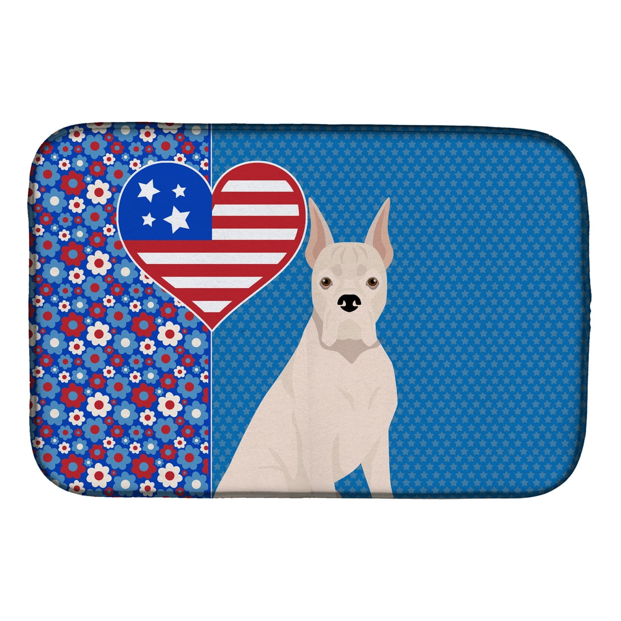 White Boxer USA American Dish Drying Mat