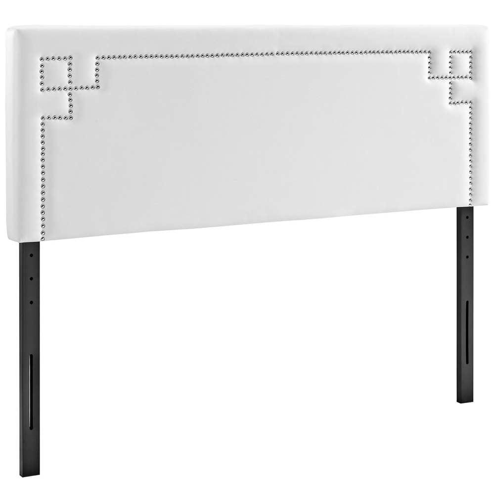 Modway Josie Queen Modern Style Upholstered Faux Leather Headboard in White