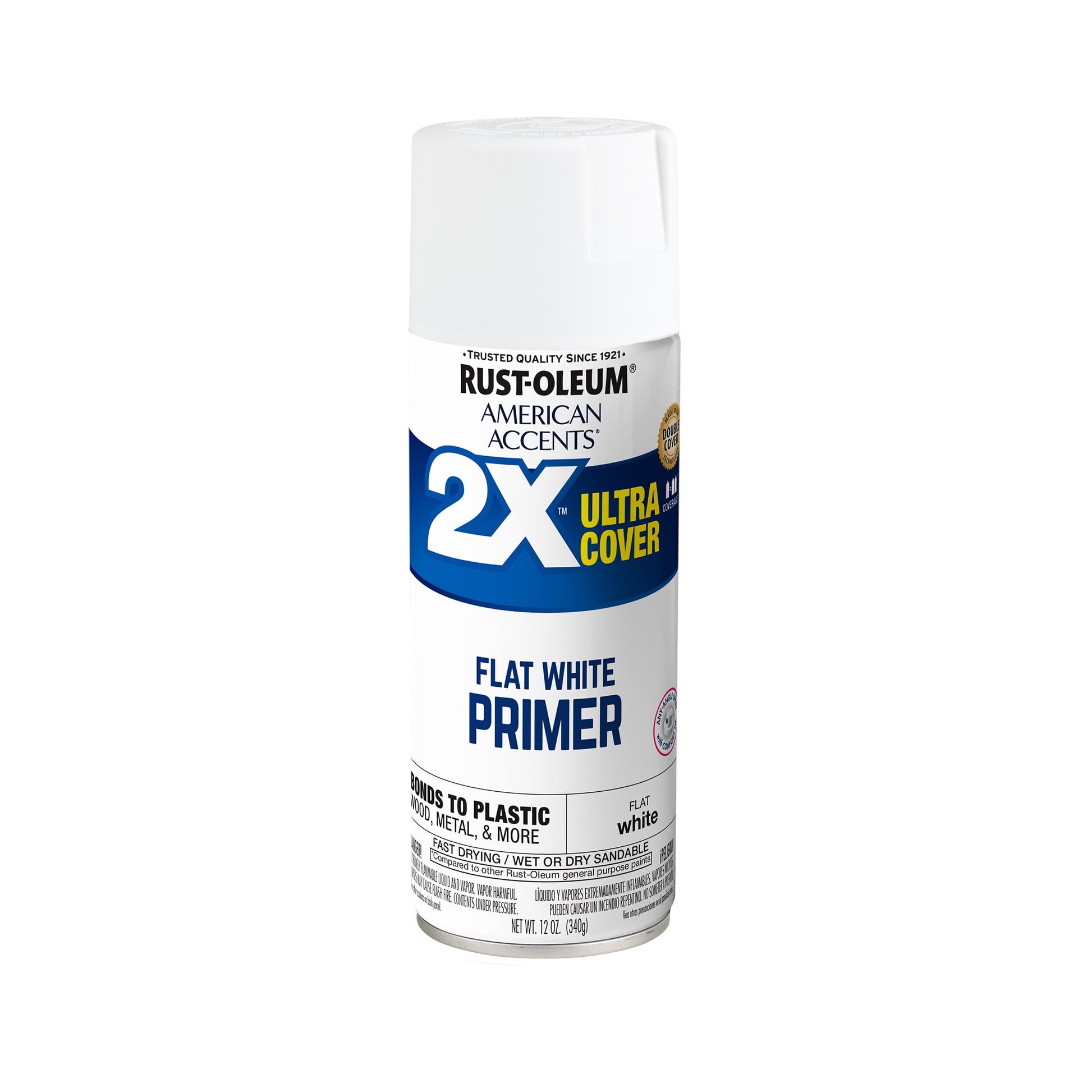 Gray Primer, Rust-Oleum American Accents 2X Ultra Cover Flat Spray Paint-327912, 12 oz