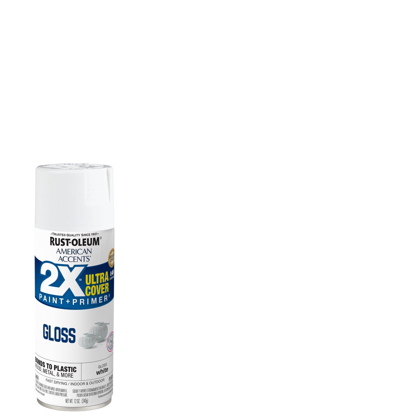 6 Pack, White, Rust-Oleum American Accents 2X Ultra Cover Gloss Spray Paint- 12 oz