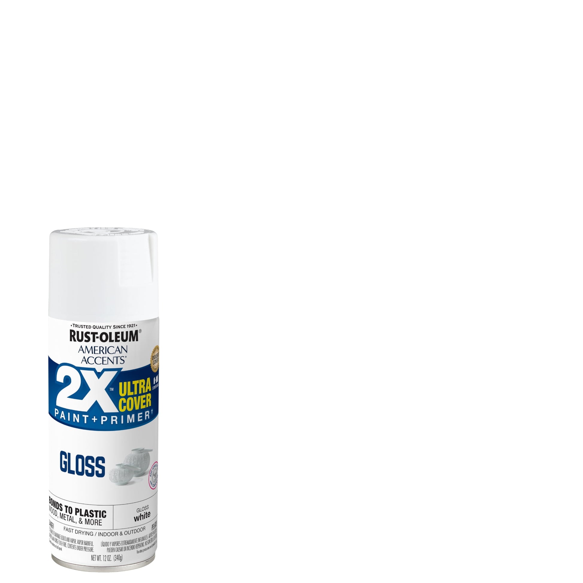 6 Pack, White, Rust-Oleum American Accents 2X Ultra Cover Gloss Spray Paint- 12 oz