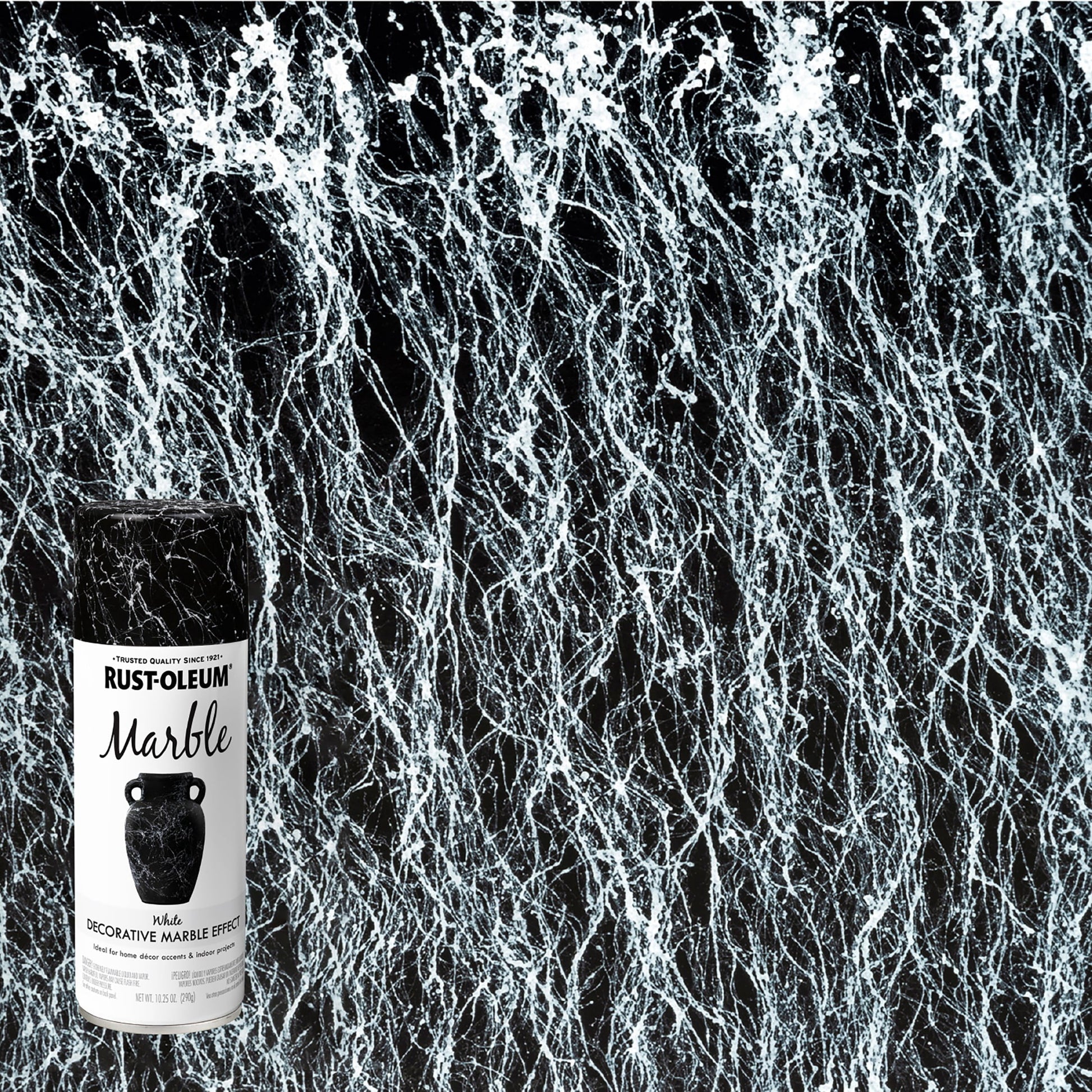 Black, Rust-Oleum Specialty Marble Flat Spray Paint-372484, 10.25 oz