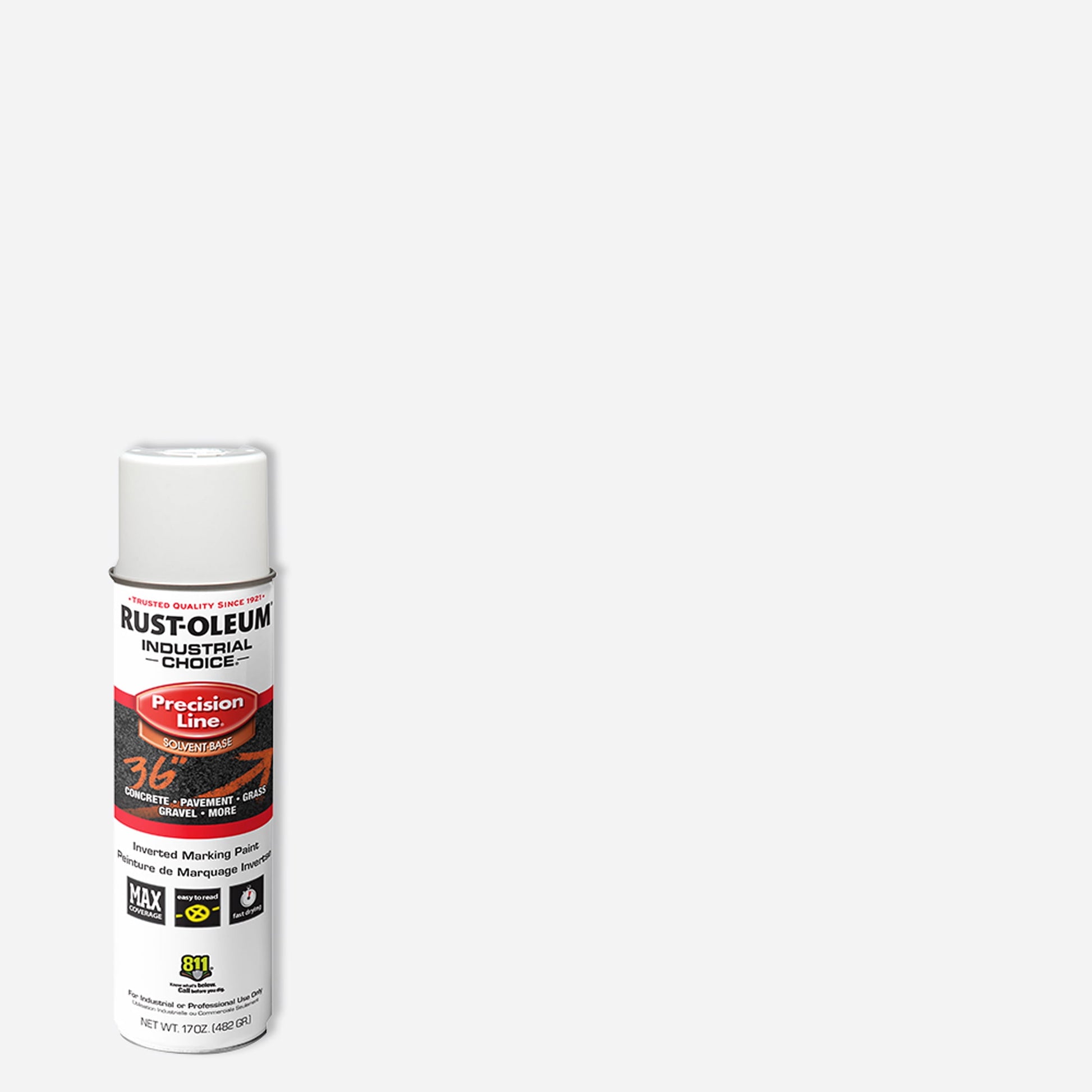 12 Pack, White, Rust-Oleum Precision Line Marking Flat Spray Paint- 17 oz