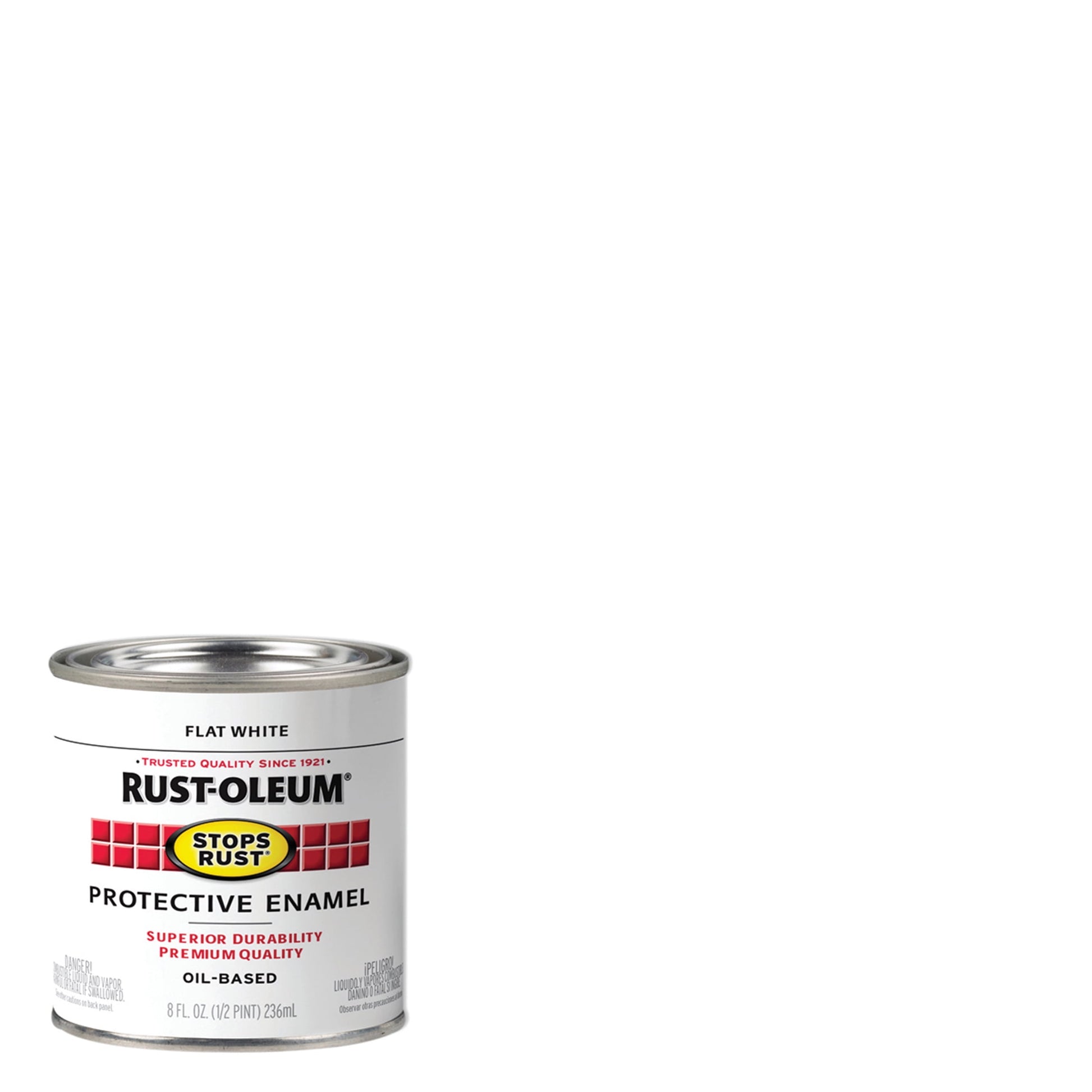6 Pack, White, Rust-Oleum Stops Rust Flat Protective Enamel- 7790730, 1/2 Pint