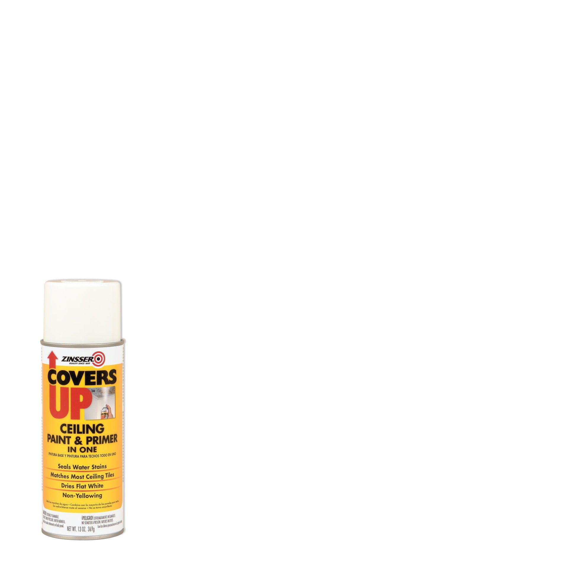 6 Pack, White, Zinsser Covers Up Ceiling Paint & Primer Spray In One- 13 oz