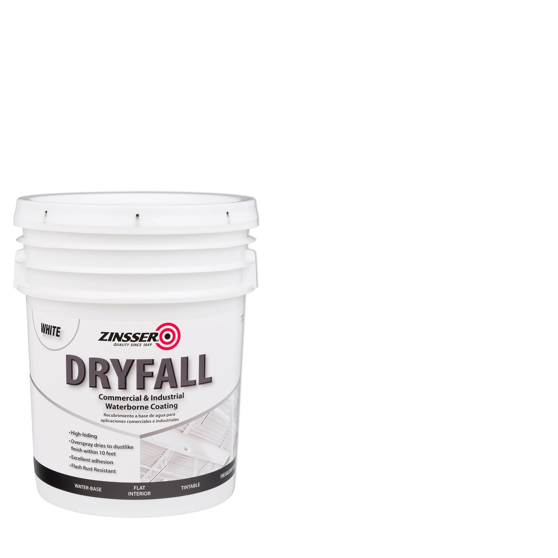 White, Zinsser Flat Dryfall Commercial and Industrial Waterborne Coating- 5 Gallon, 1 Pack