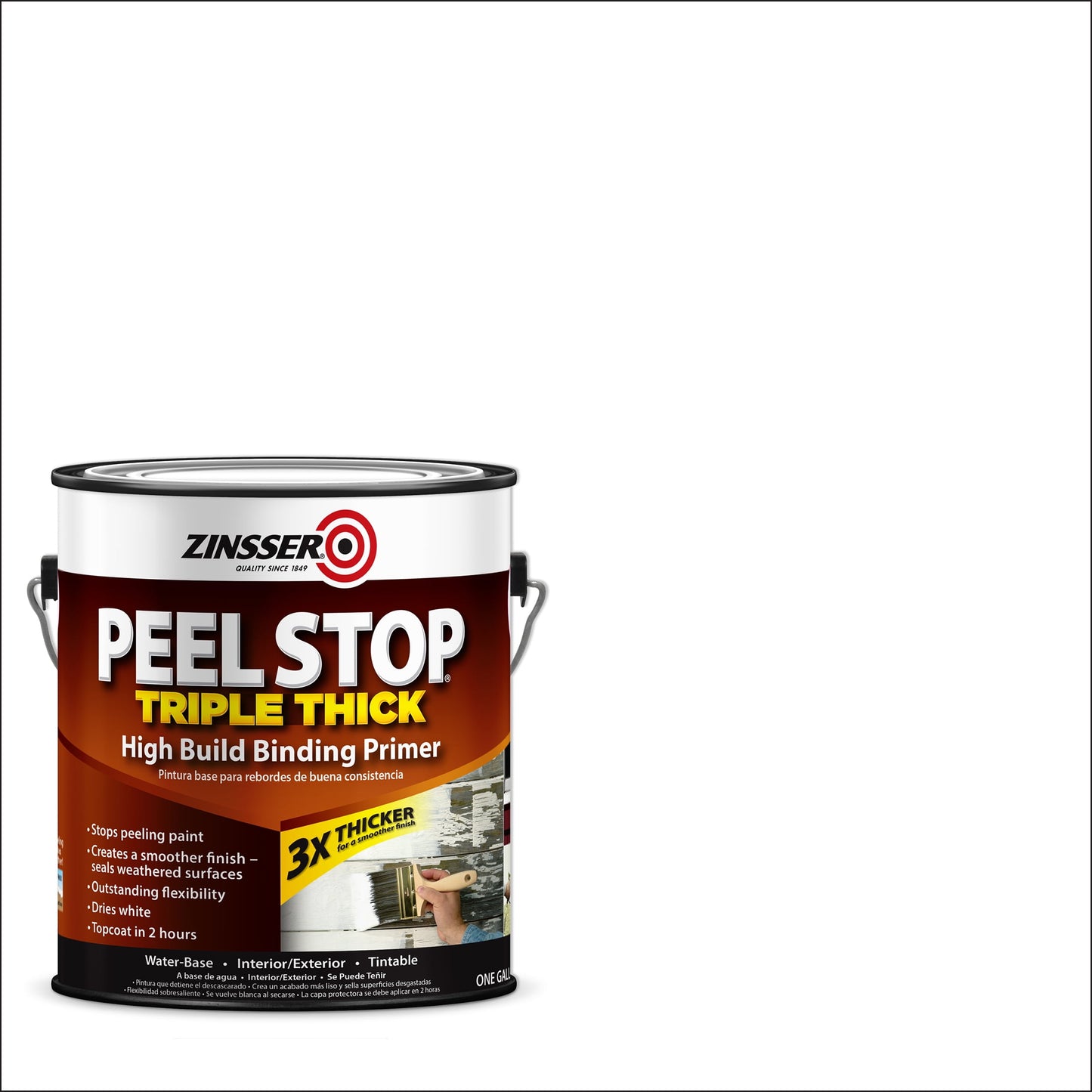 White , Zinsser Flat Peel Stop Triple Thick High Build Binding Primer- Gallon, 1 Pack