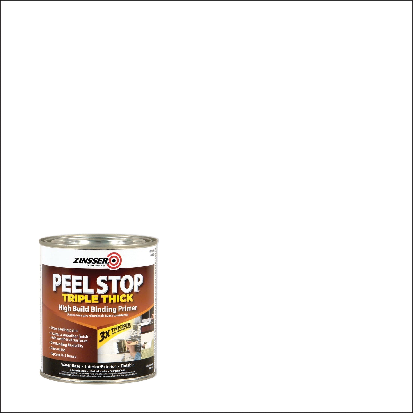 4 Pack, White, Zinsser Flat Peel Stop Triple Thick- Quart