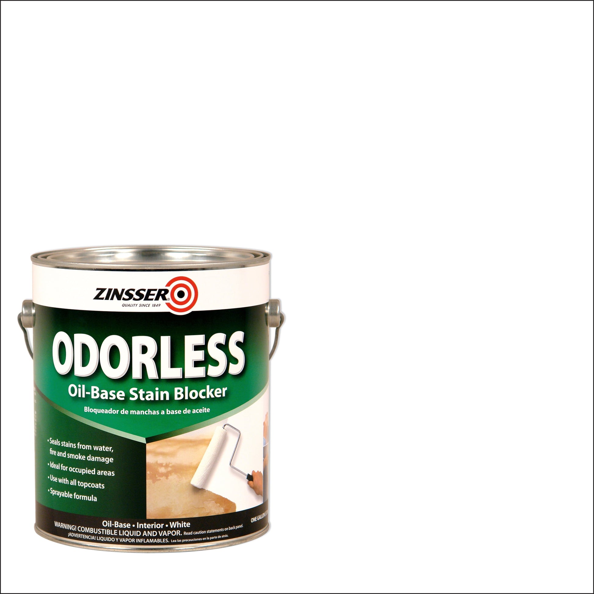 2 Pack, White, Zinsser Odorless Oil-Base Interior Stain Blocker Primer- 391325, 1 Gallon