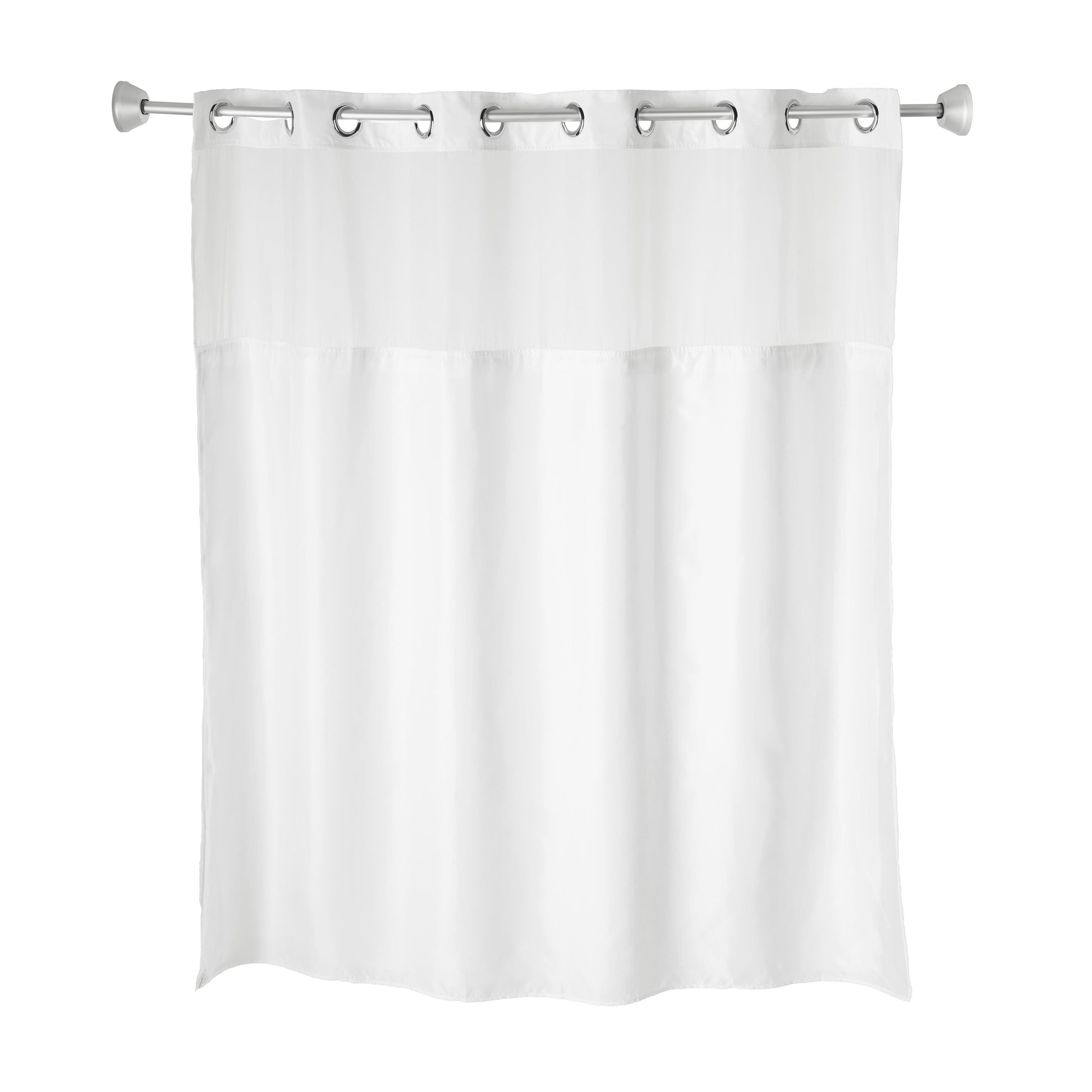 Whitmor No Hook Plainweave Shower Curtain with Window & Snap-in Liner, 71" x 74"