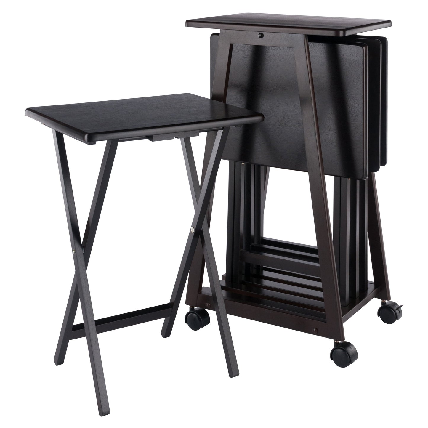 Winsome Adriel 5-Pc Snack Table Set, Coffee Finish